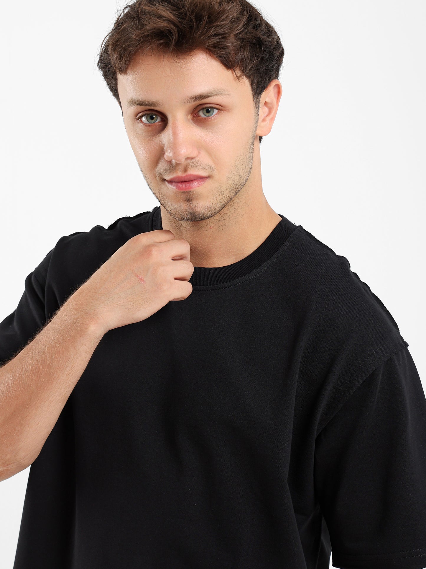 Unfinished Casual Crew Neck Half Sleeve T-shirt