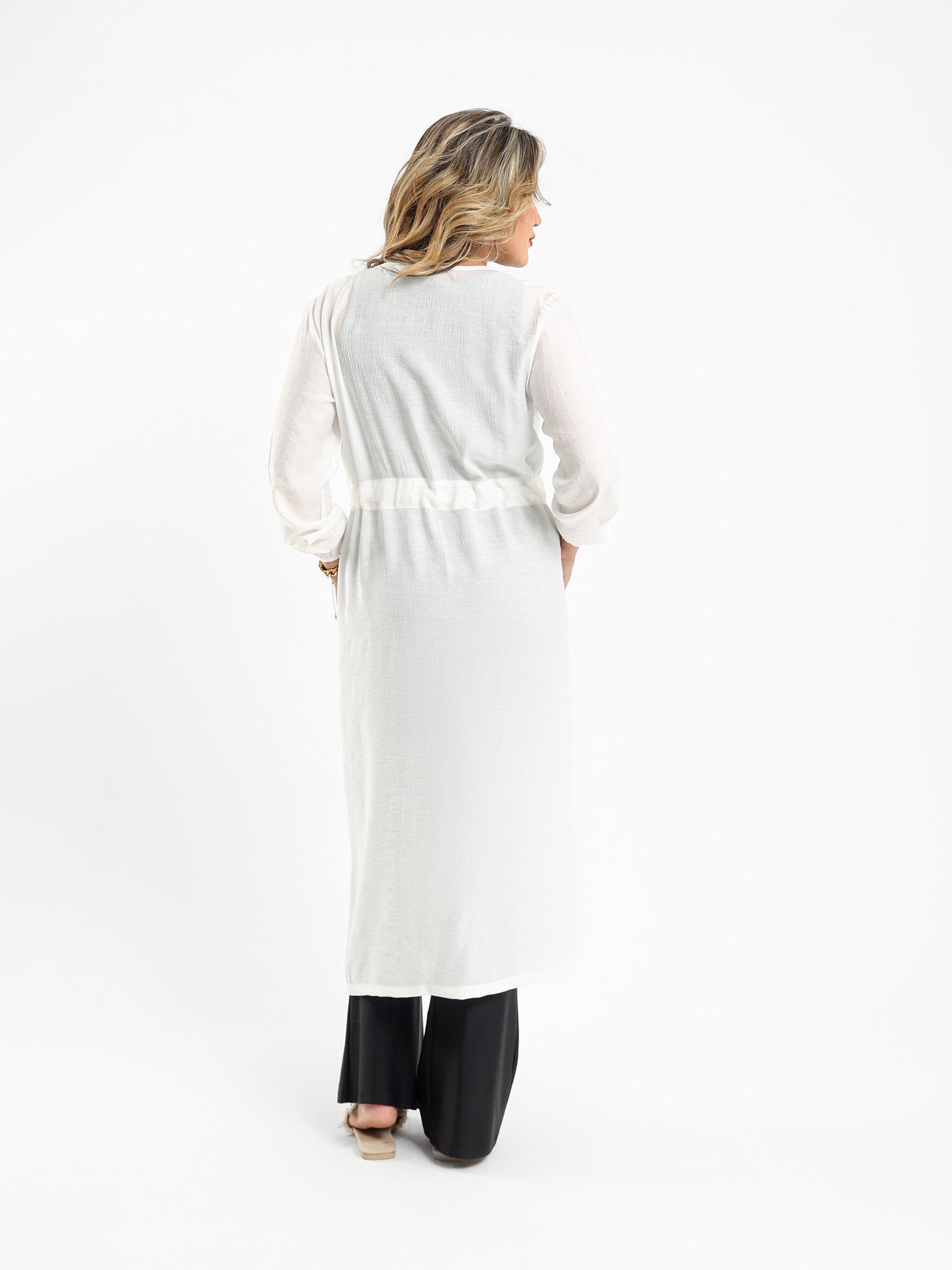 Tie-Front Long Kimono