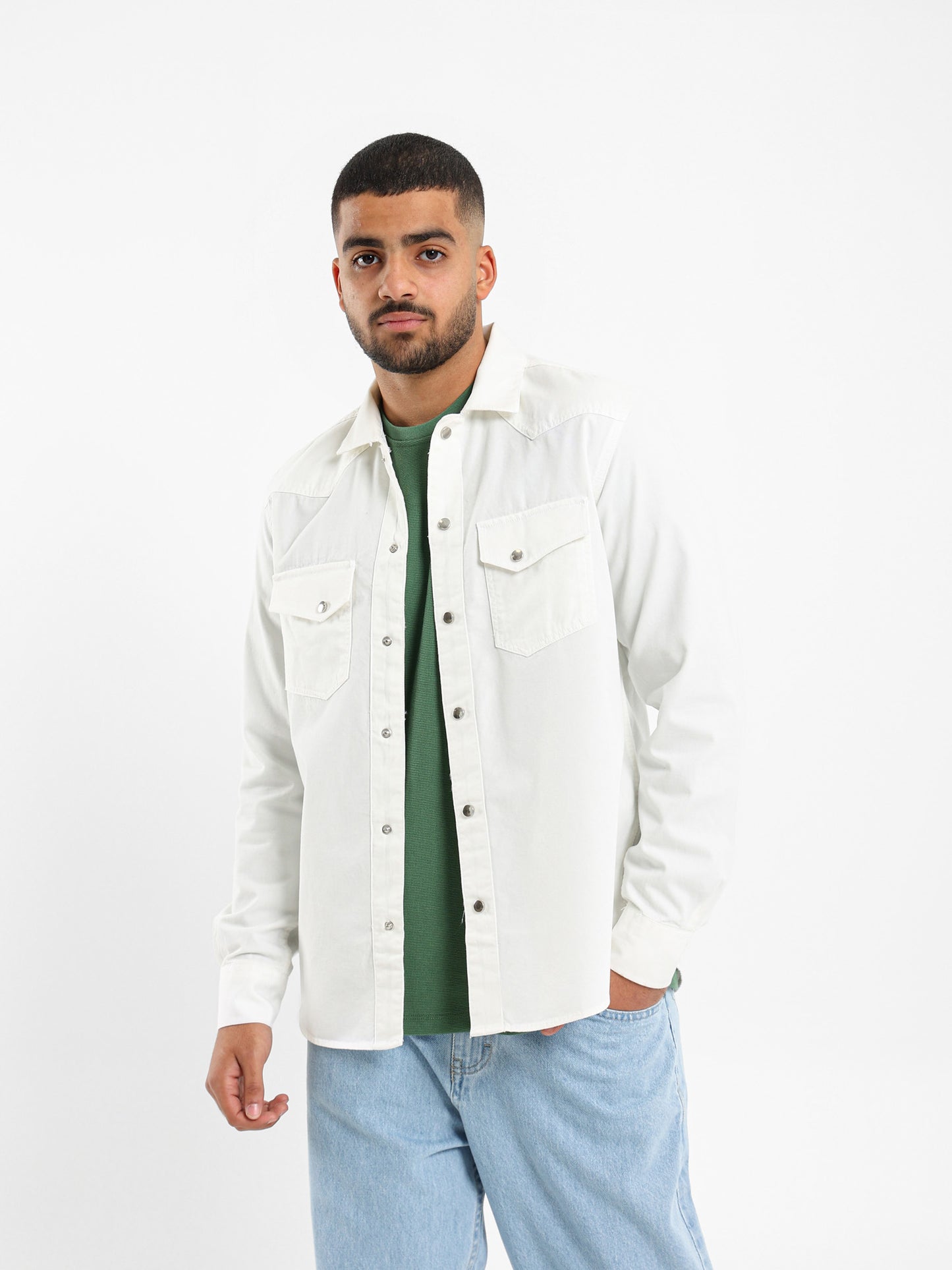 Snap Closure Long Sleeve Shirt