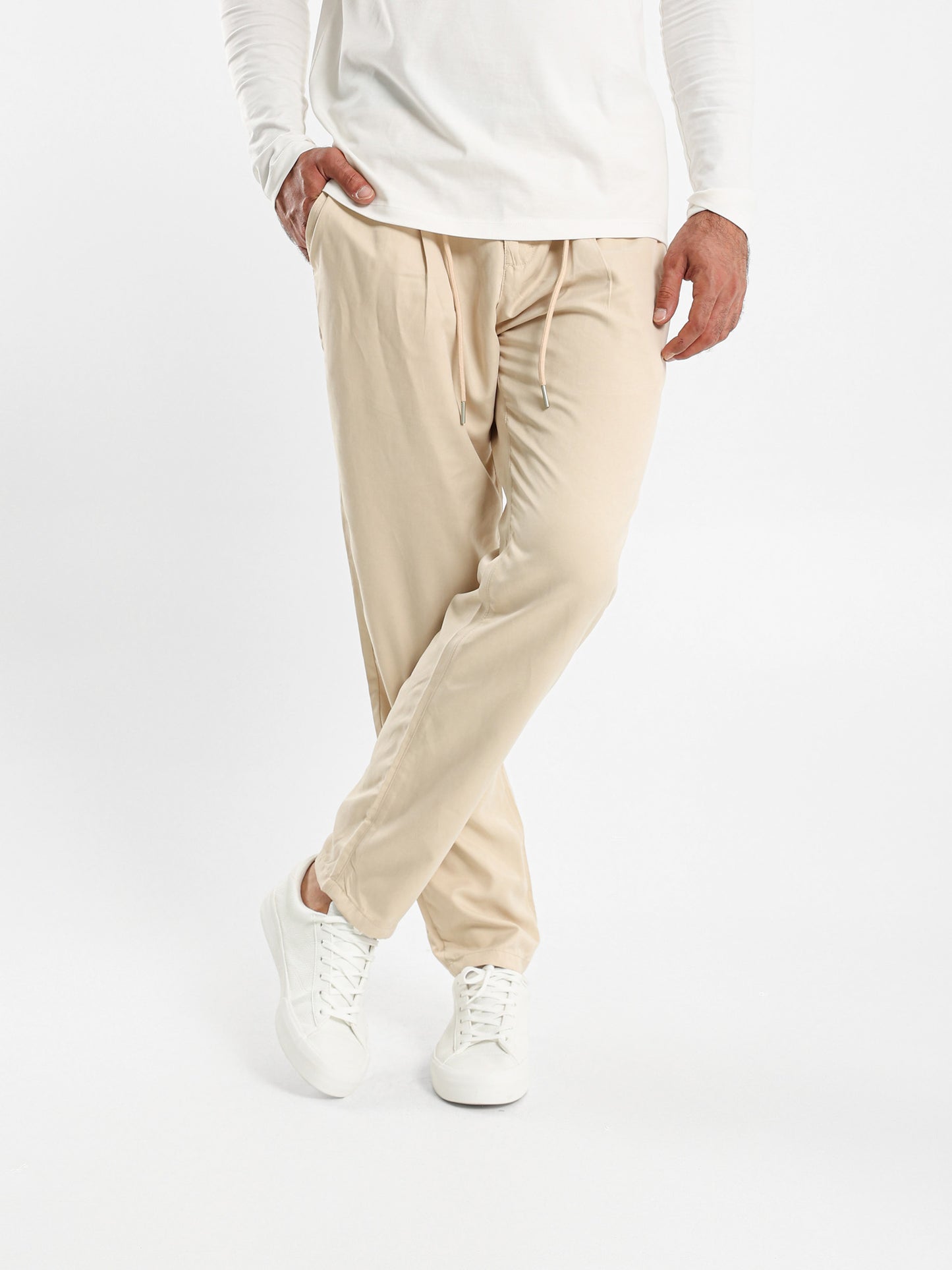 Relaxed Fit Pants with Embedded Cord