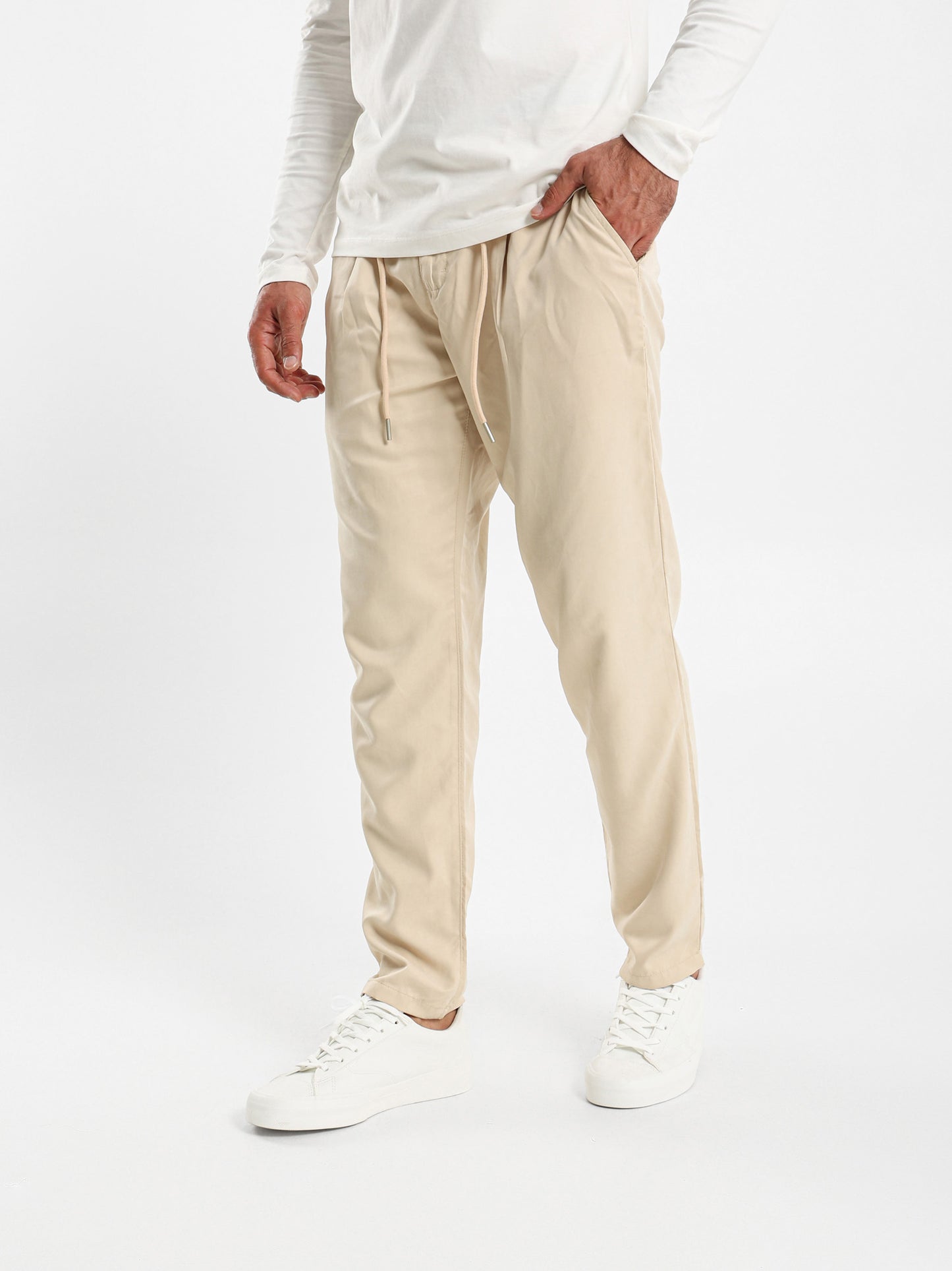 Relaxed Fit Pants with Embedded Cord