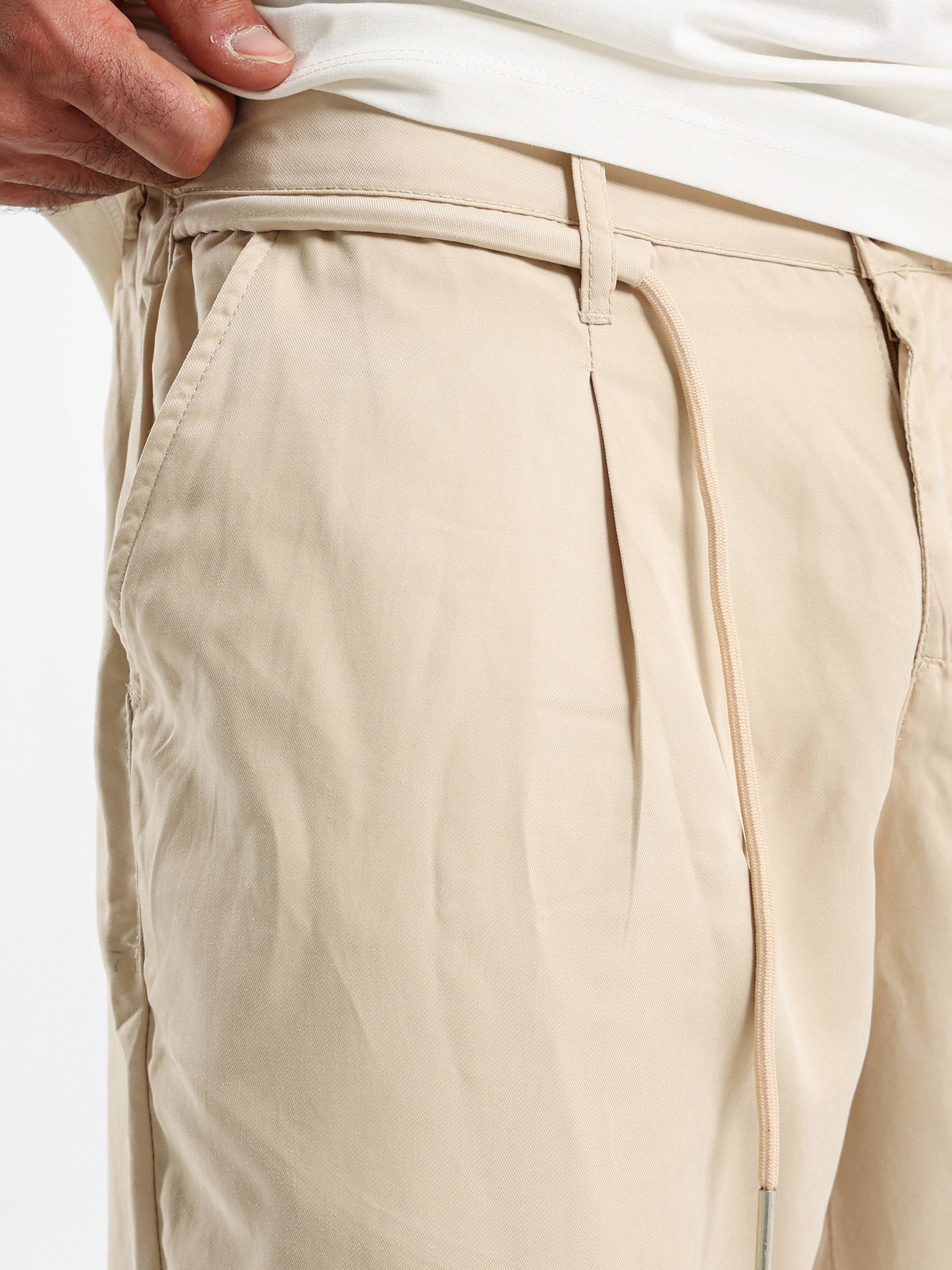 Relaxed Fit Pants with Embedded Cord