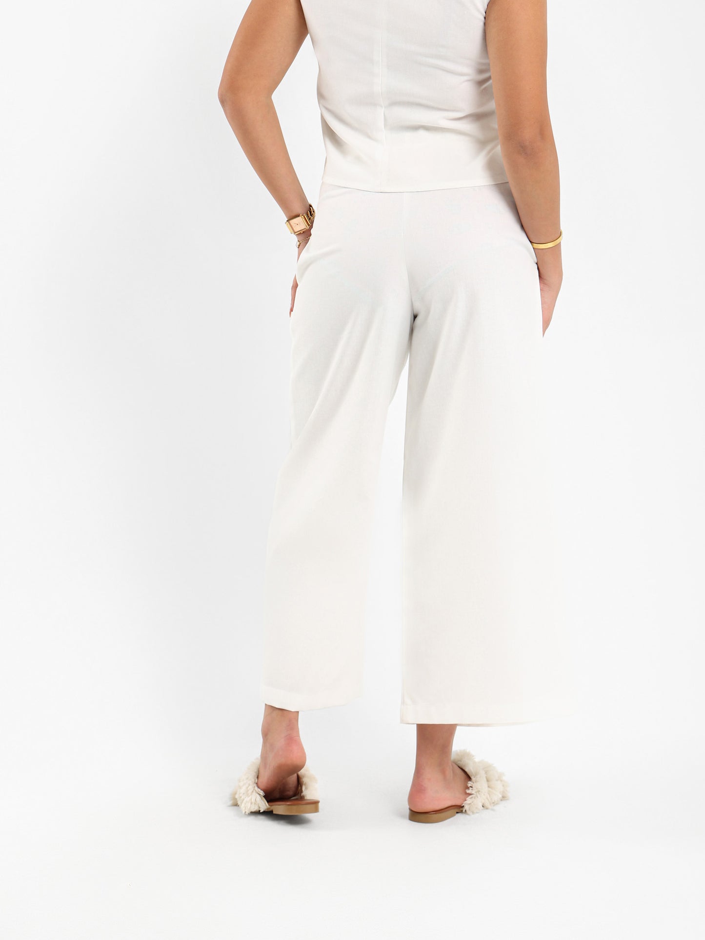 Linen Pants with Buttons