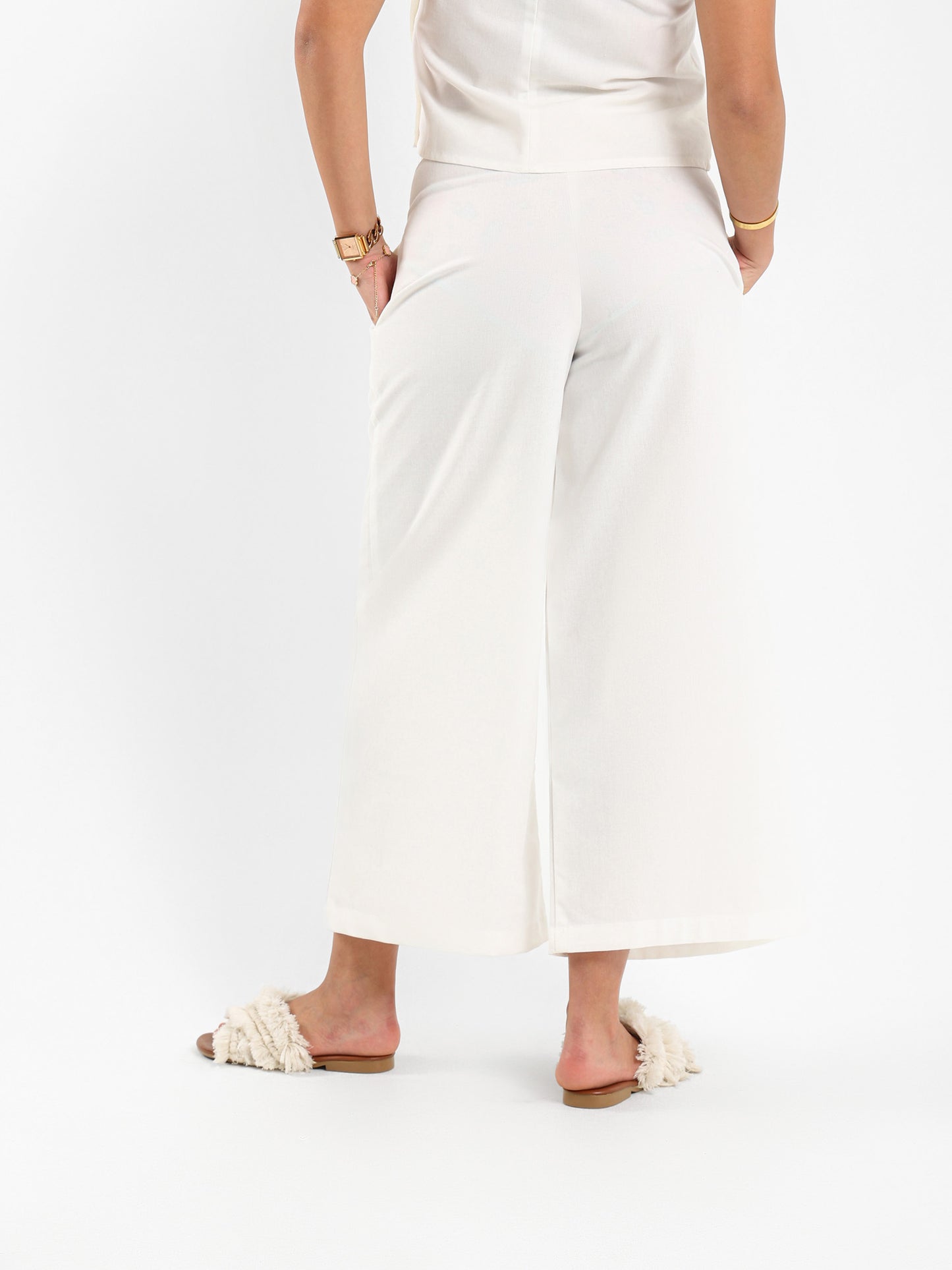 Linen Pants with Buttons