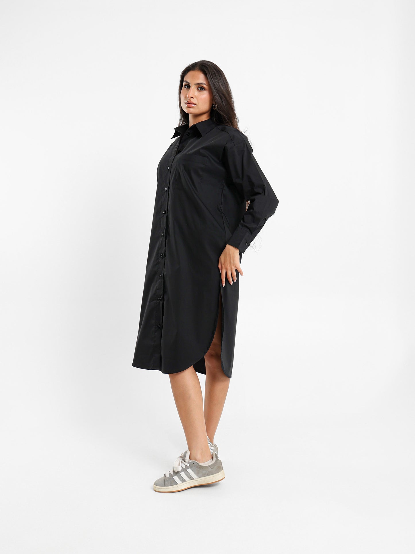 High Low Midi Shirt Dress