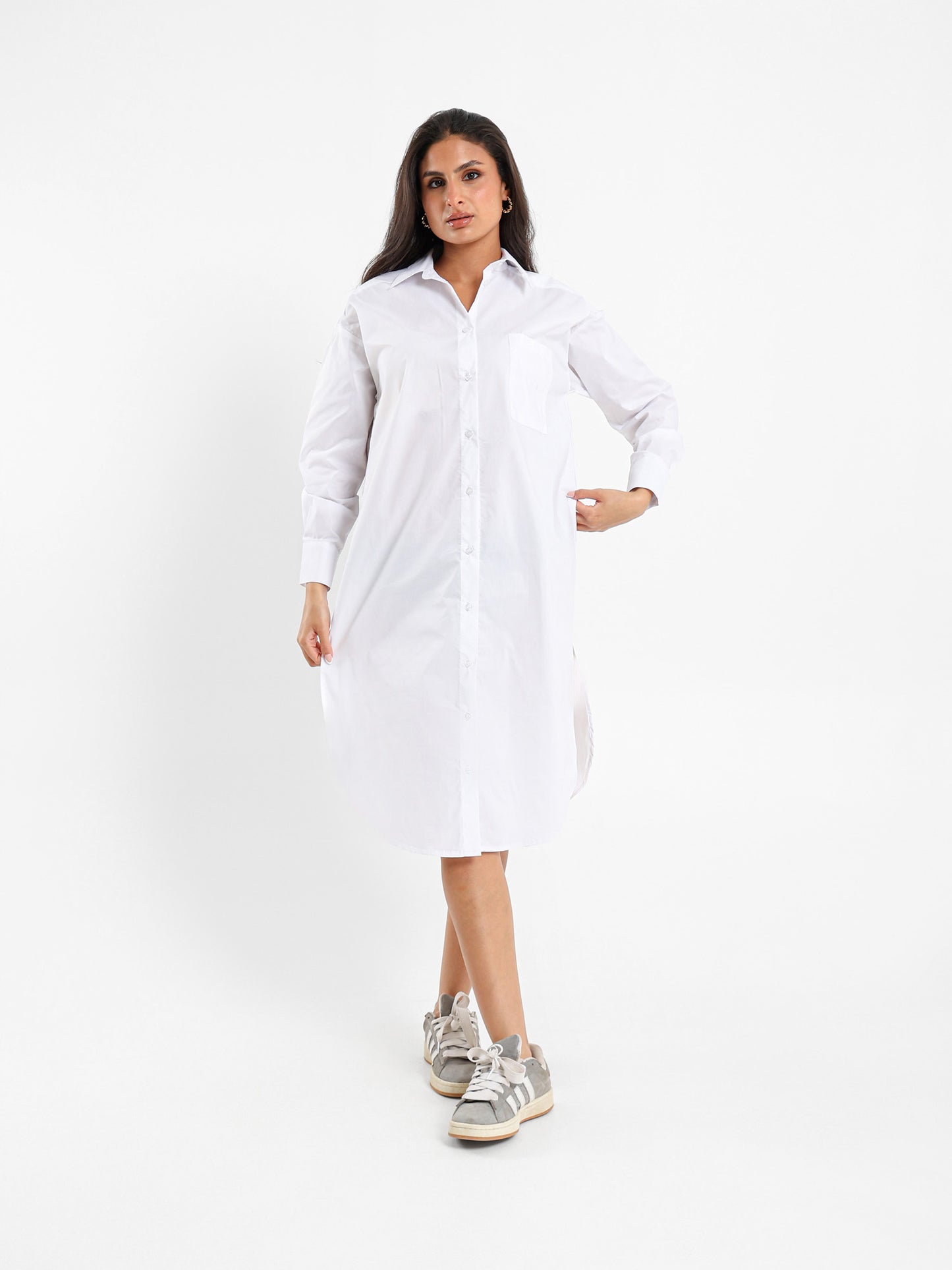 High Low Midi Shirt Dress