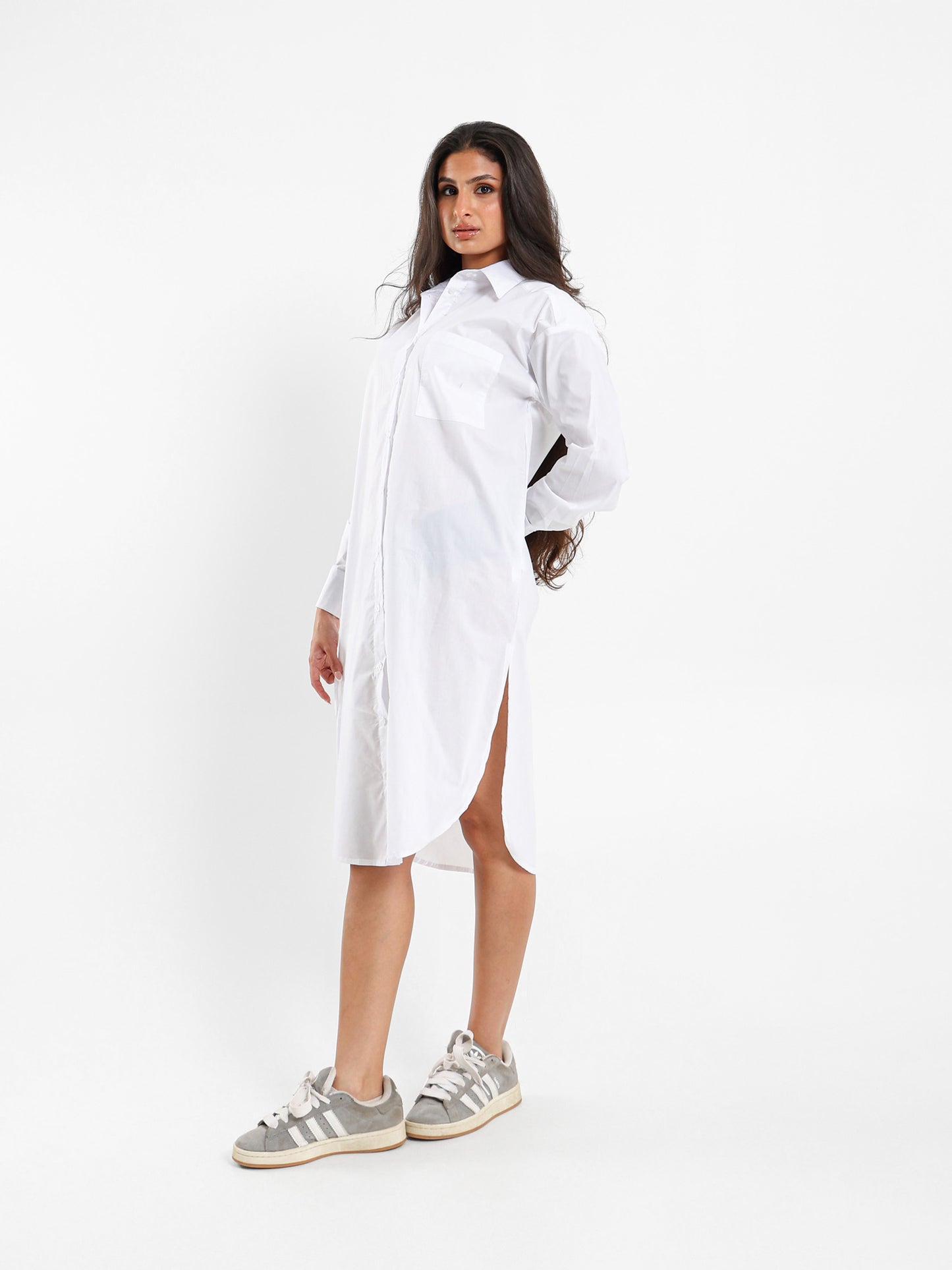 High Low Midi Shirt Dress