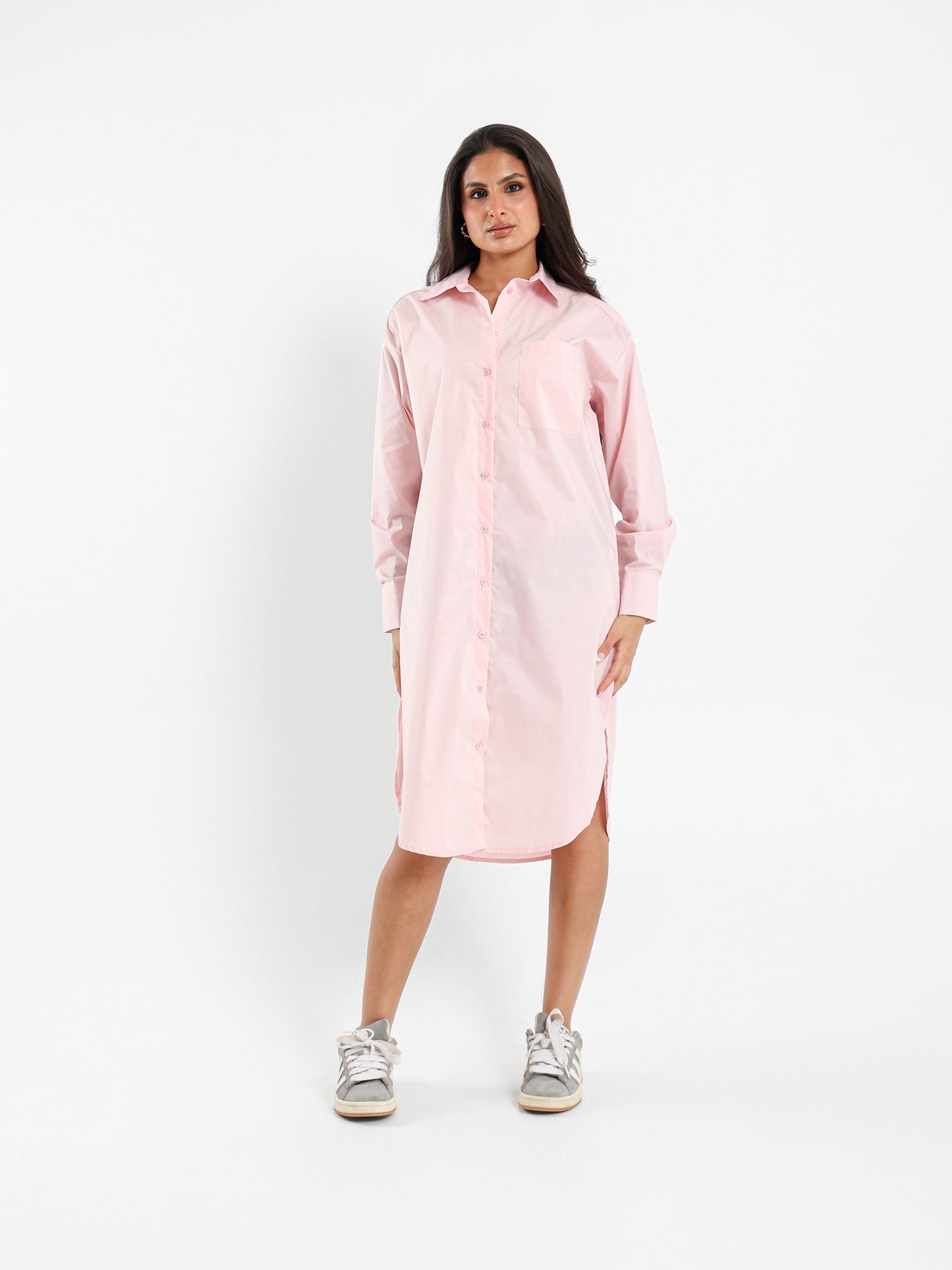 High Low Midi Shirt Dress