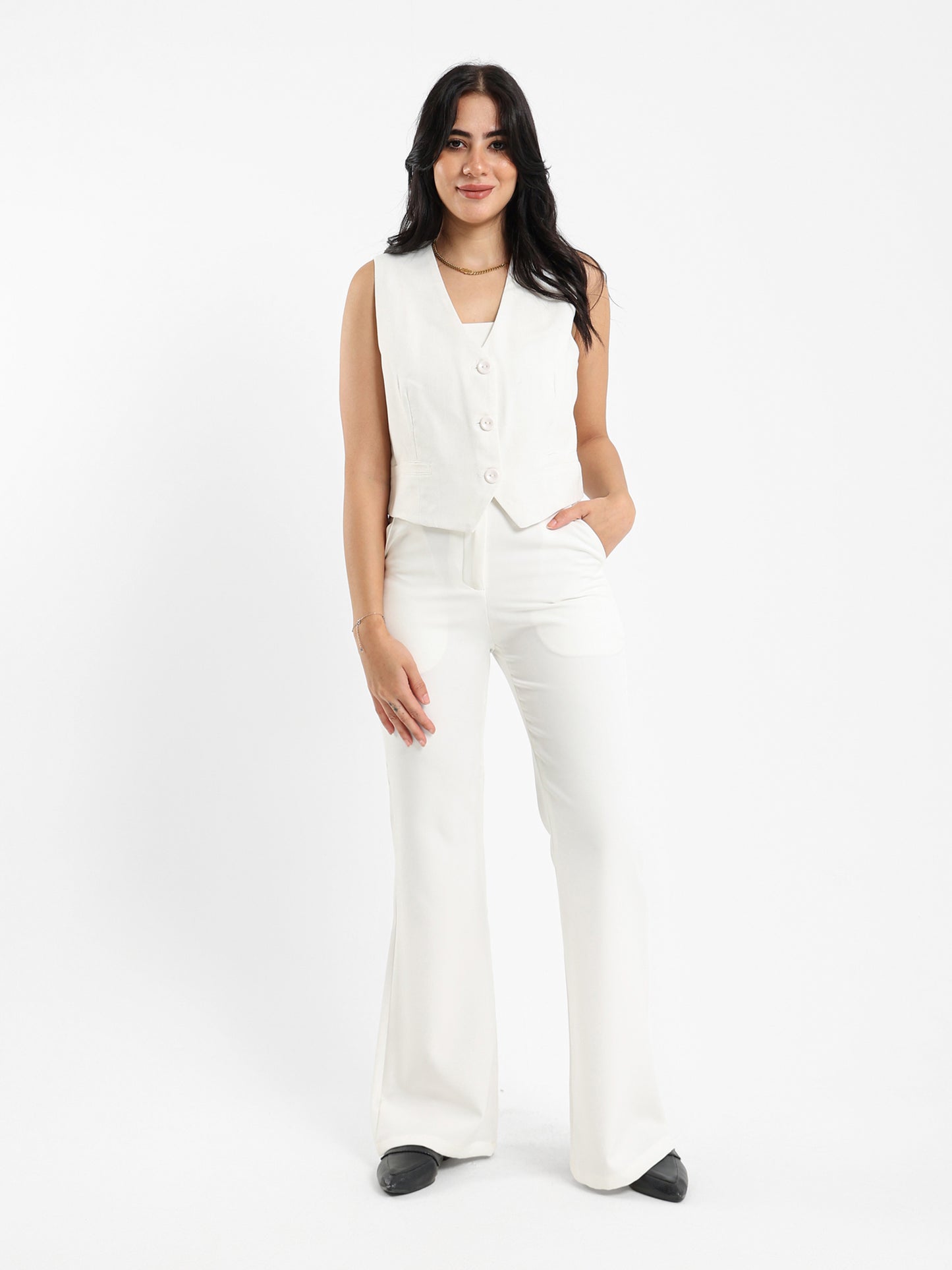 Linen Buttoned Front Vest