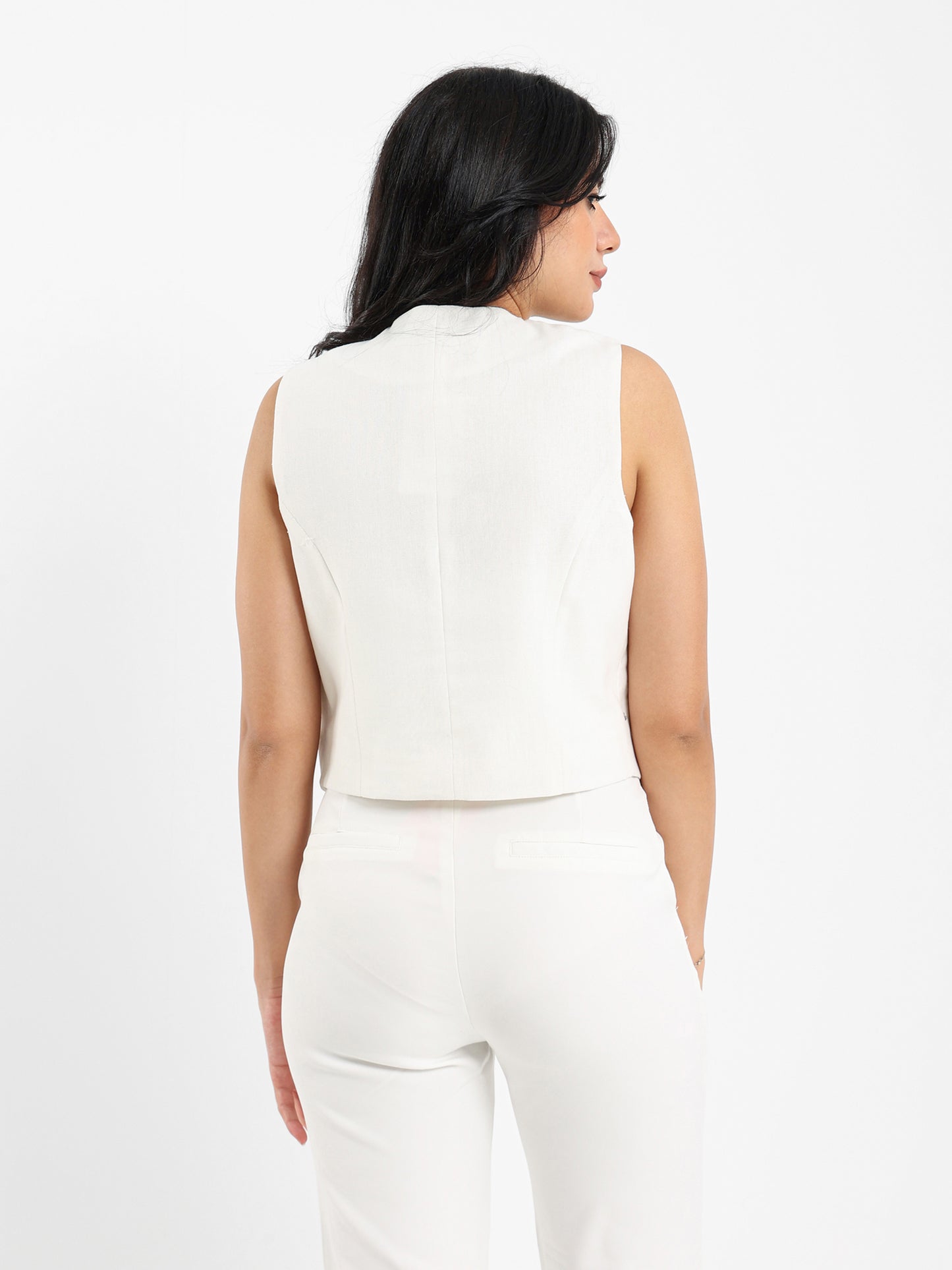 Linen Buttoned Front Vest