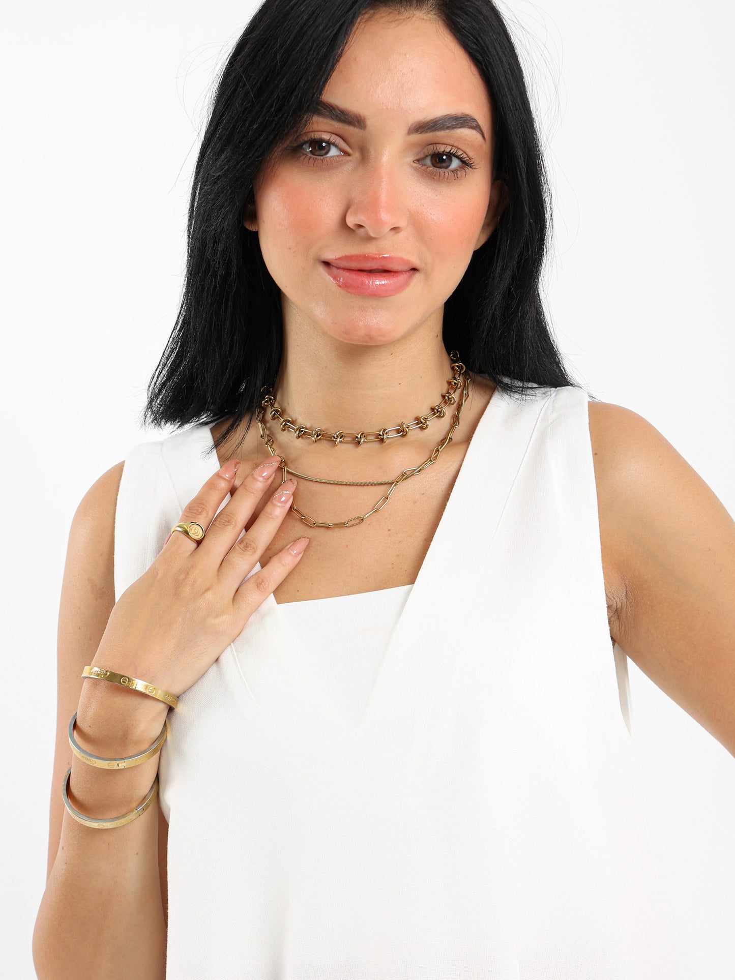 Sleeveless V-Neck Above-Knee Dress