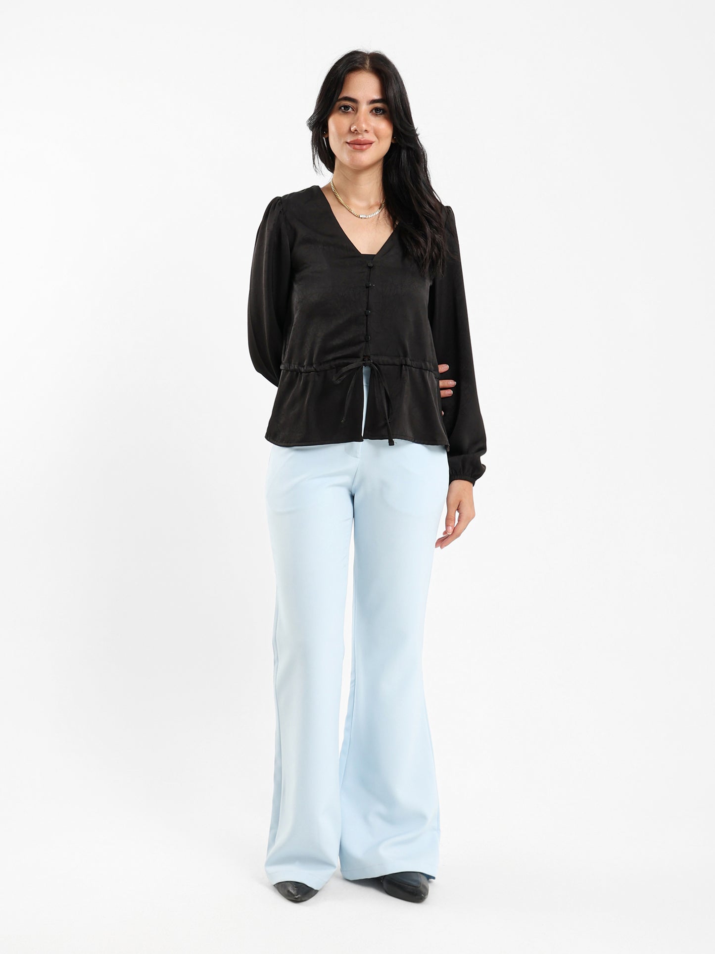 Satin Blouse With Drawstring