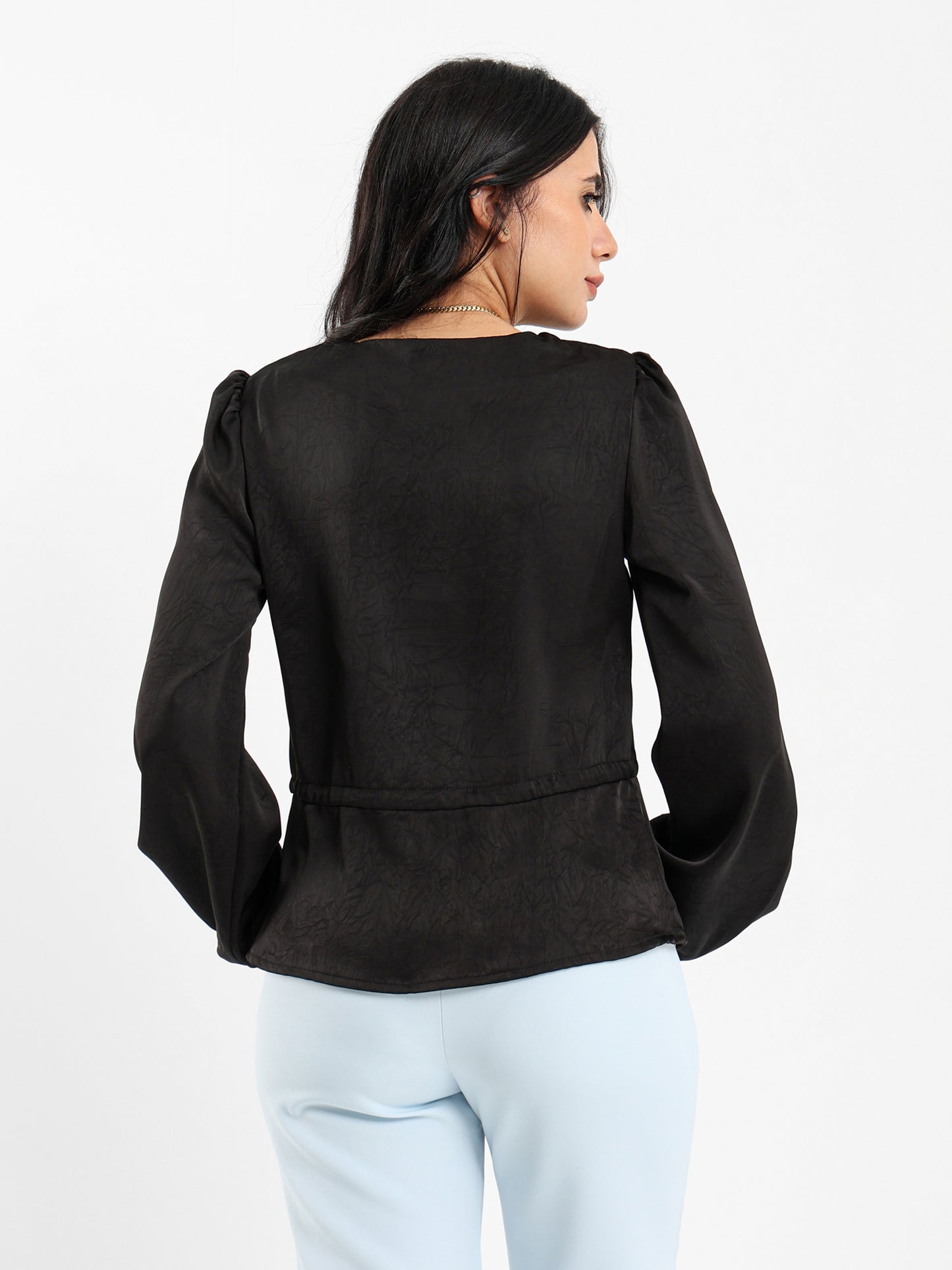 Satin Blouse With Drawstring
