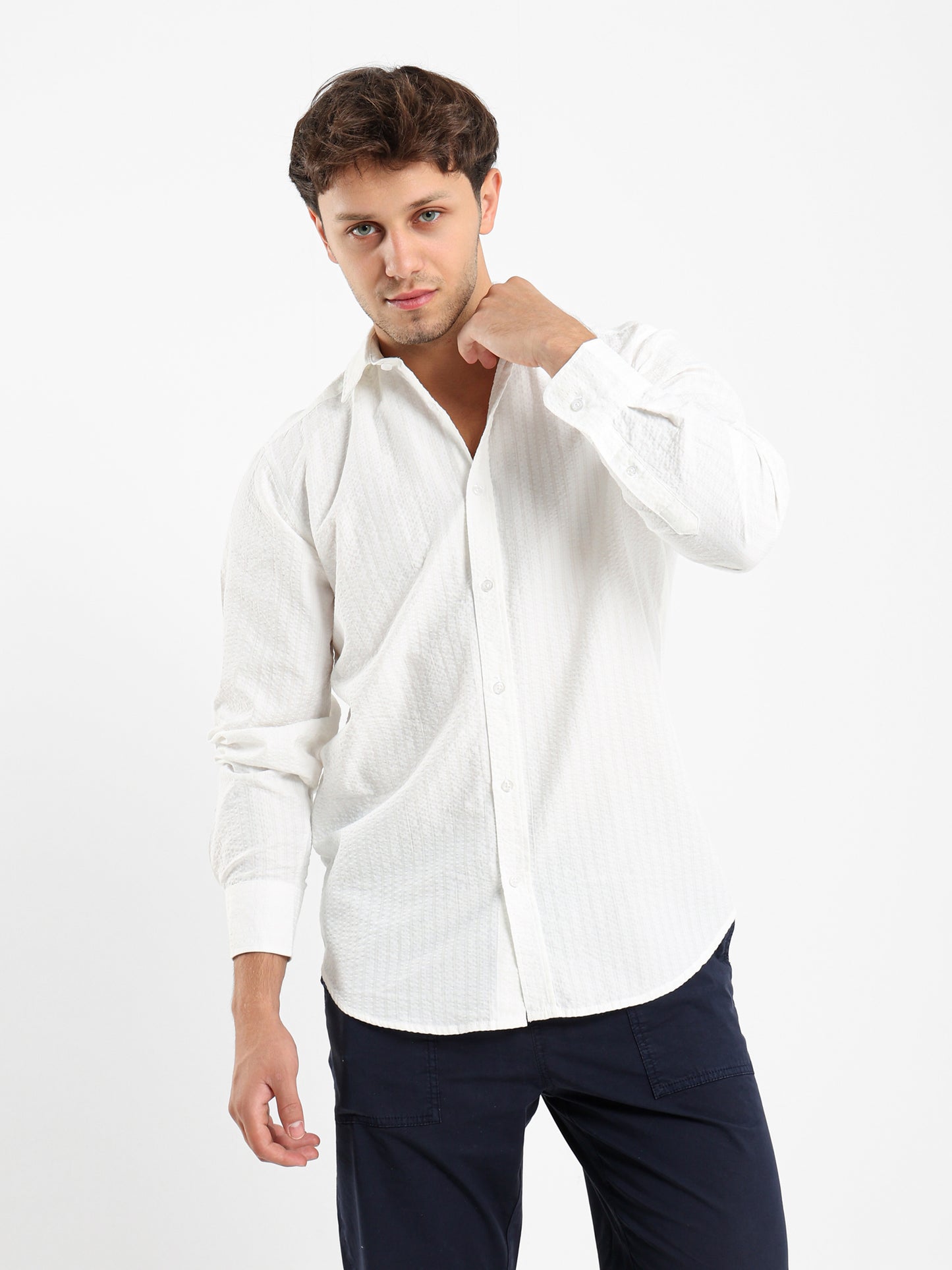 Textured Long Sleeves Shirt