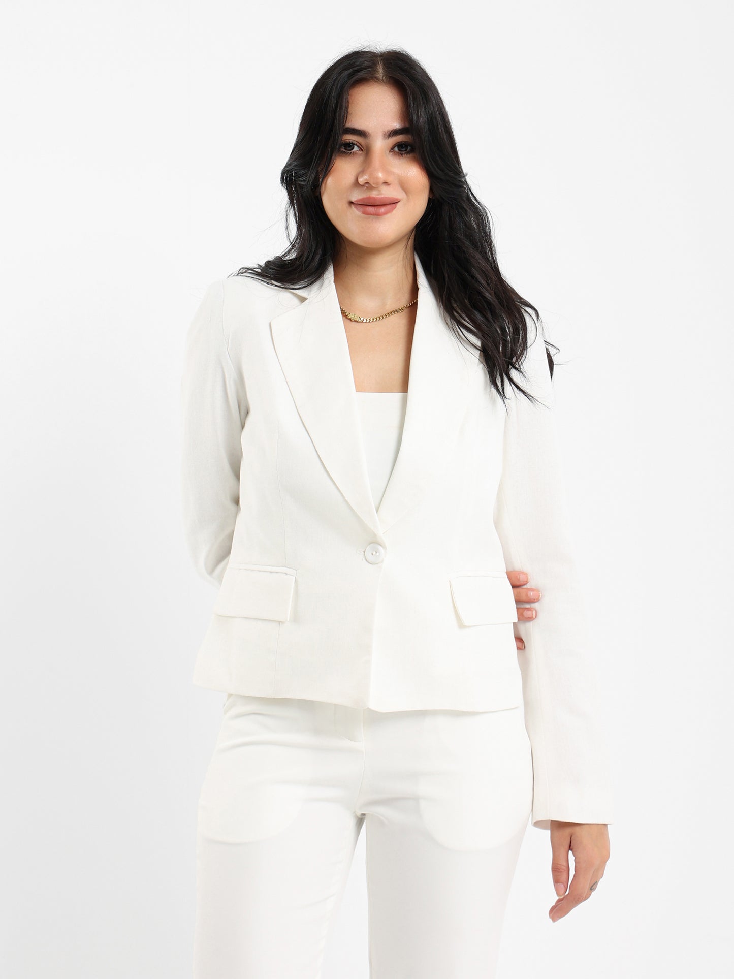 Cropped Linen Blazer