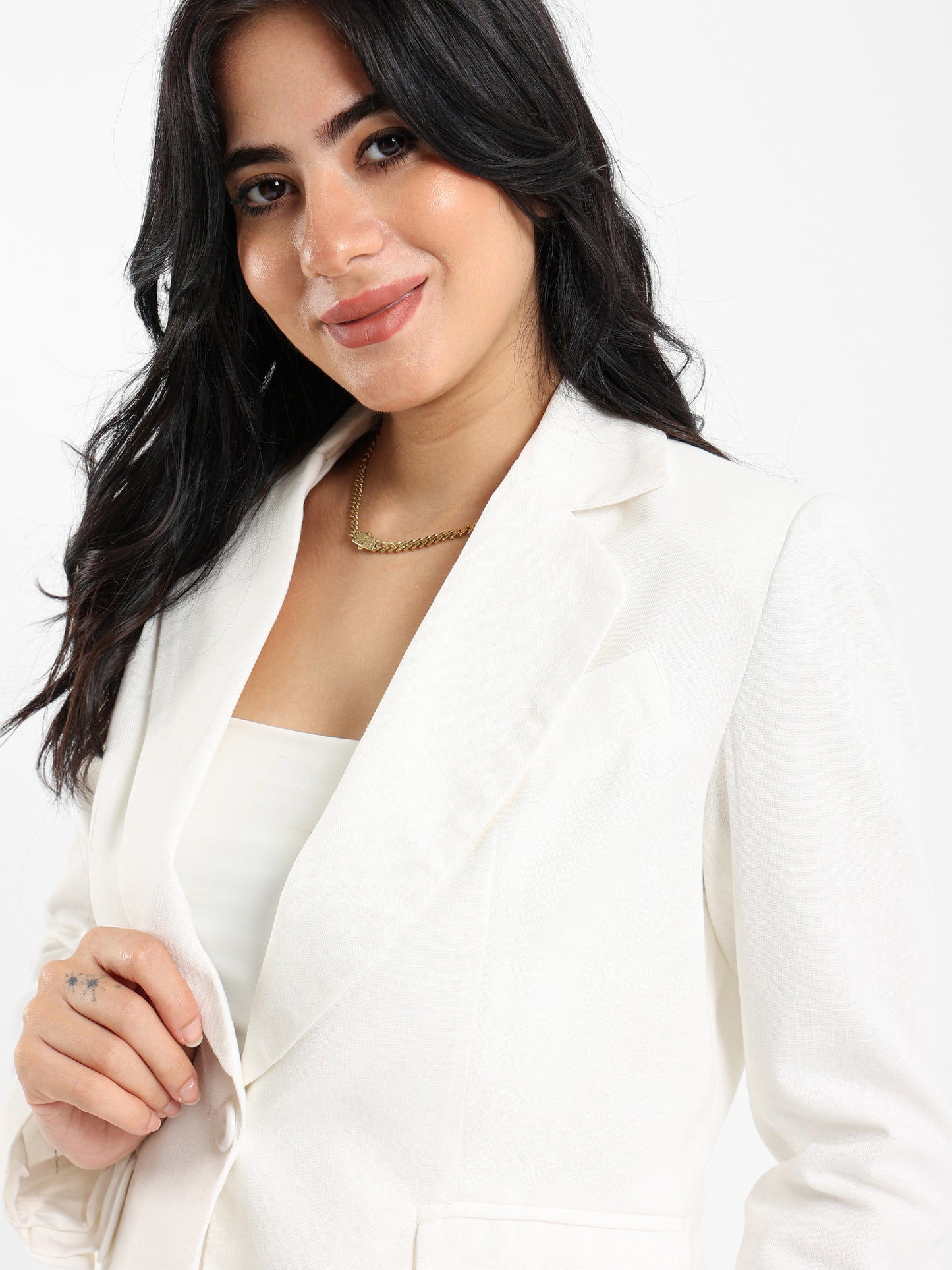 Cropped Linen Blazer