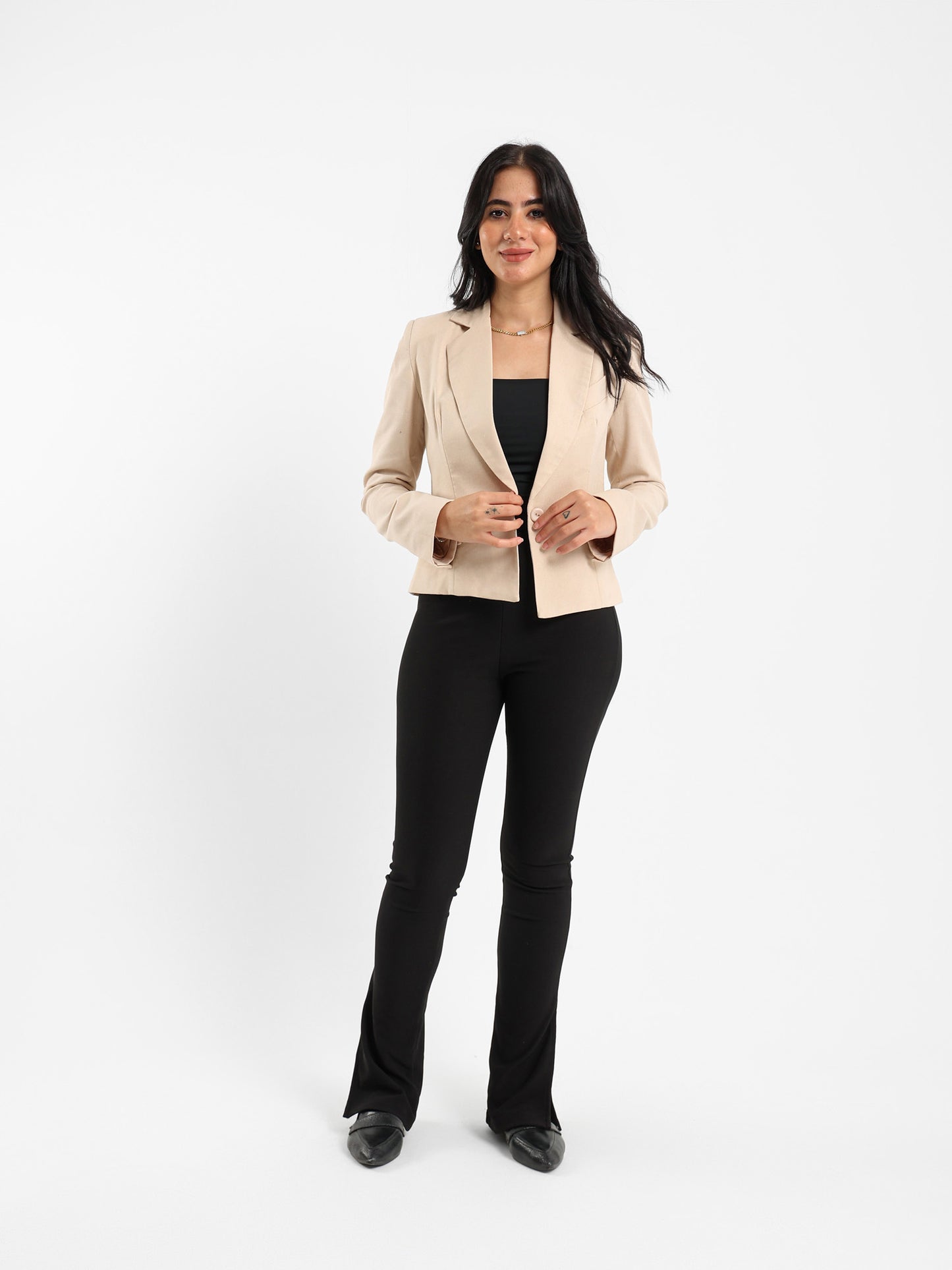 Cropped Linen Blazer