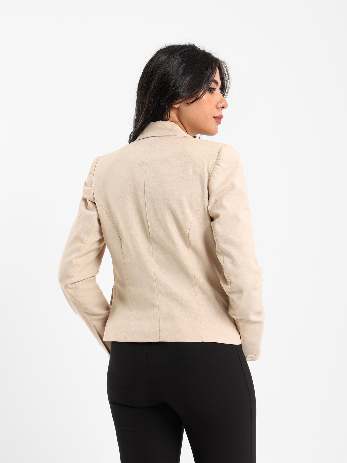 Cropped Linen Blazer