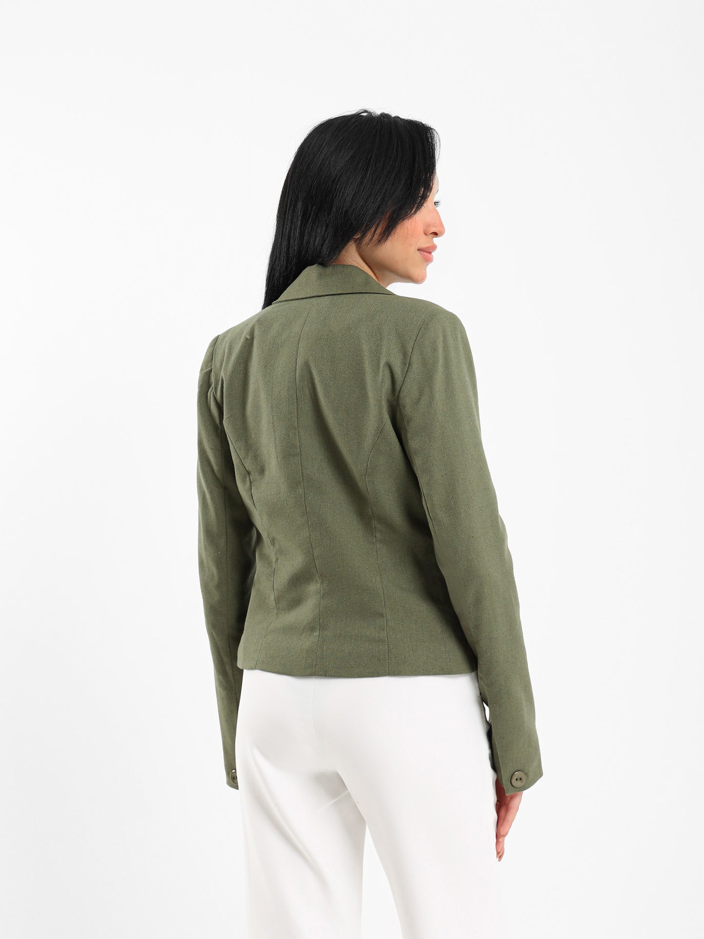 Cropped Linen Blazer