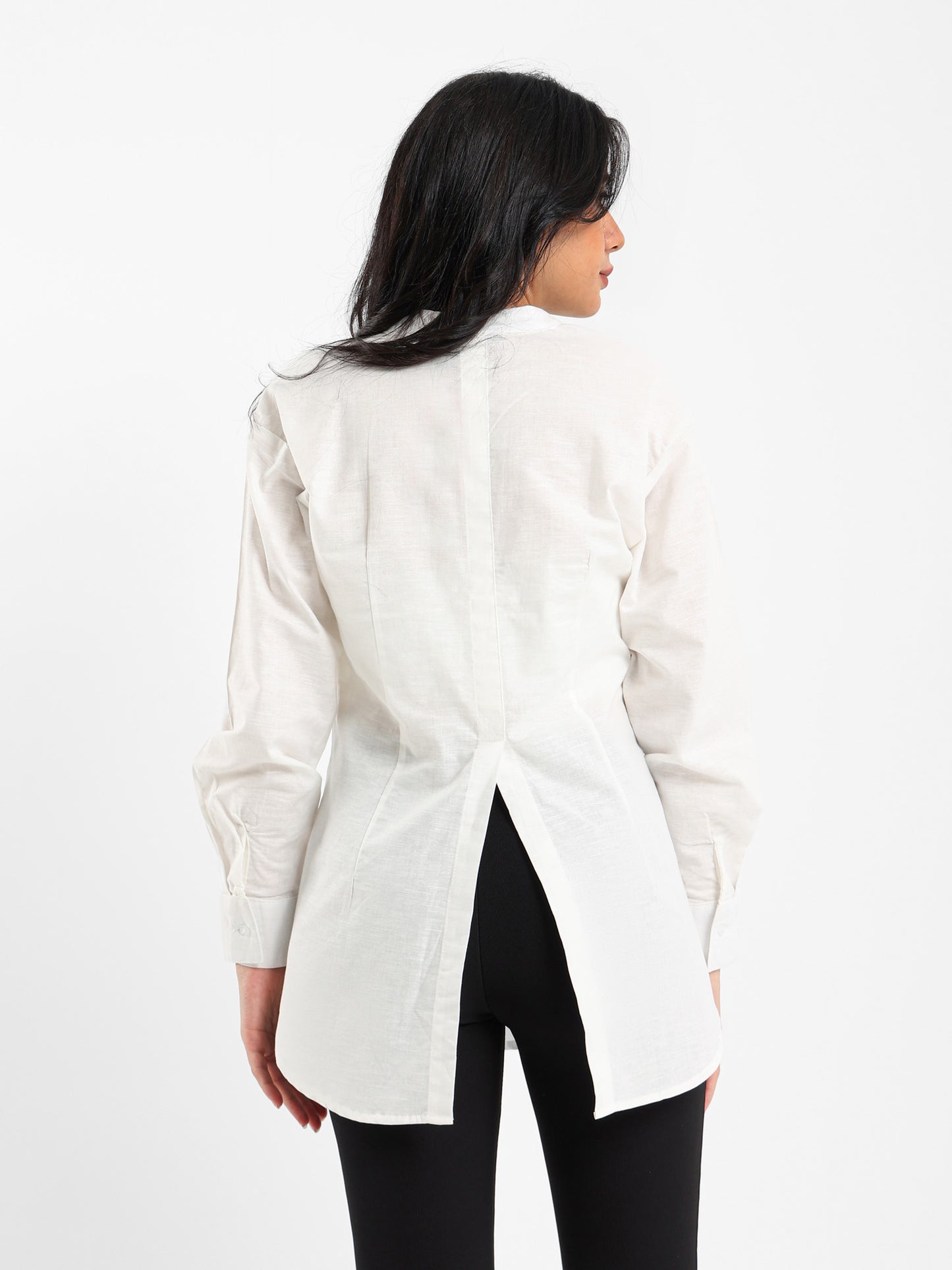 V-Neck Shirt with Front Slit