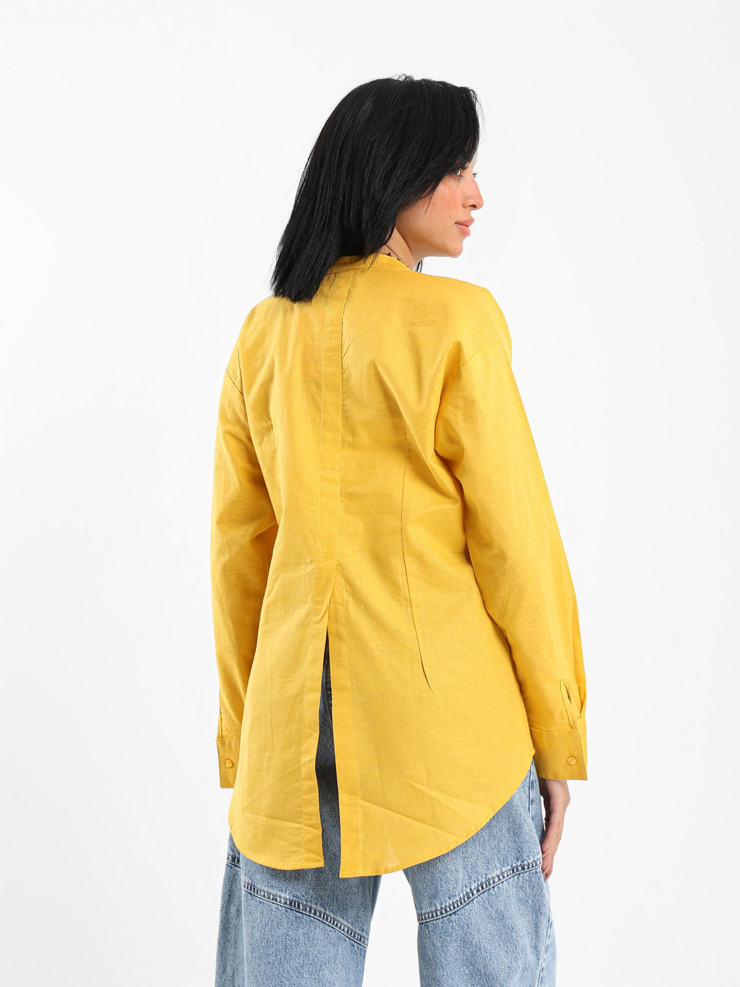V-Neck Shirt with Front Slit
