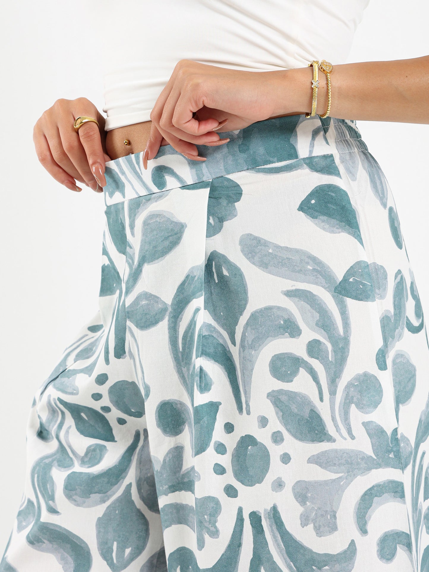 Printed Wide Legs Pants