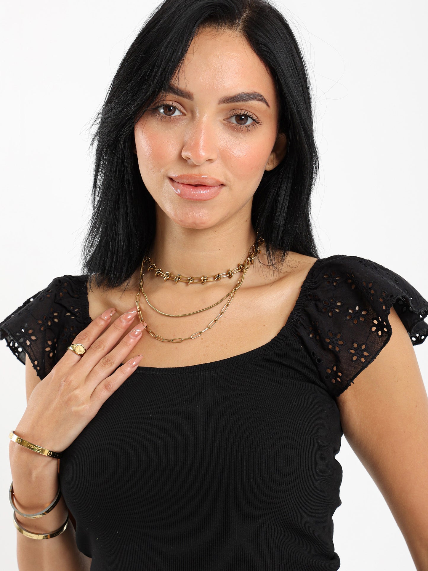 Ribbed Top with Ruffled Sleeves