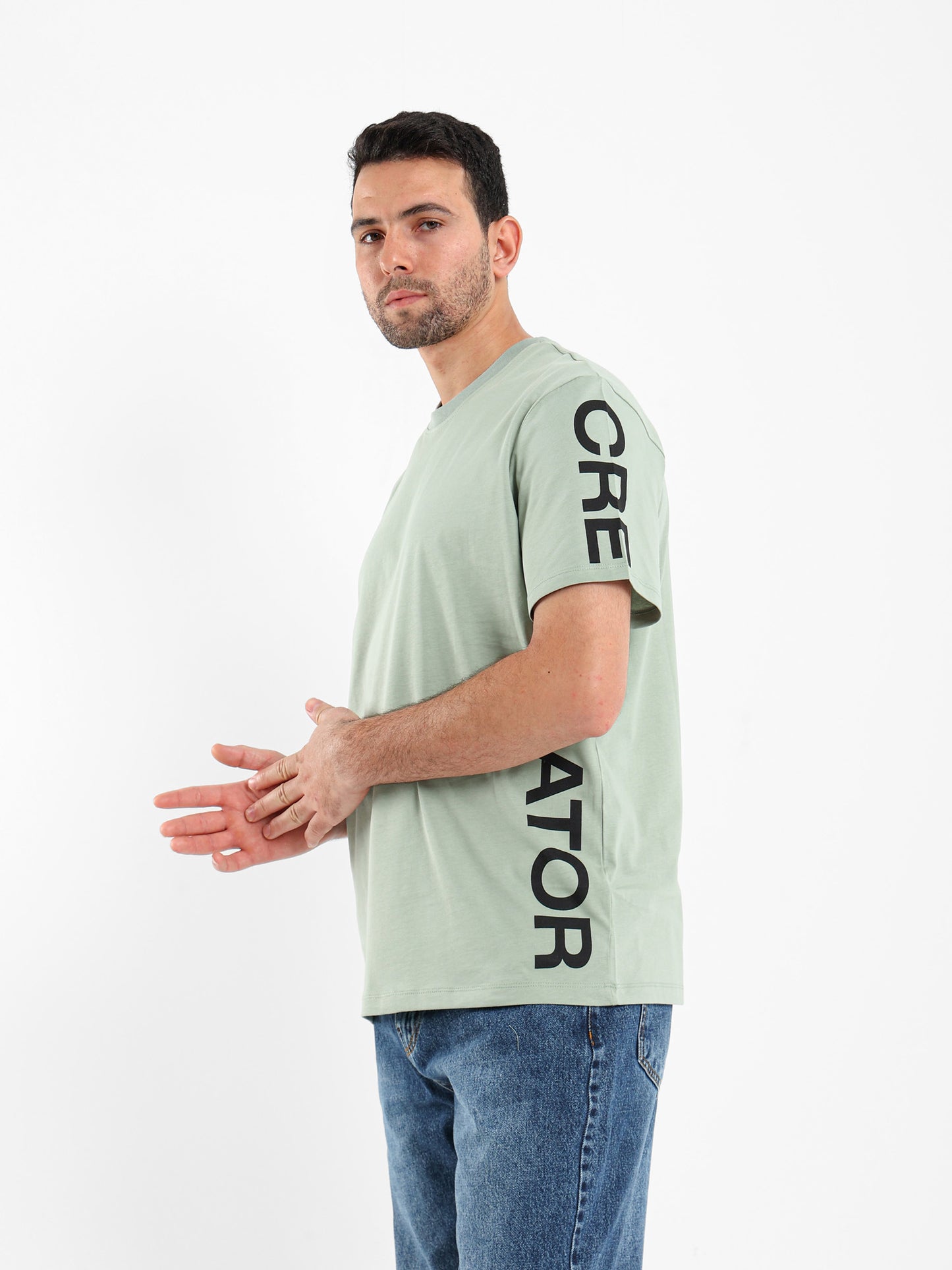 Placement Print Crew Neck Half Sleeve T-Shirt