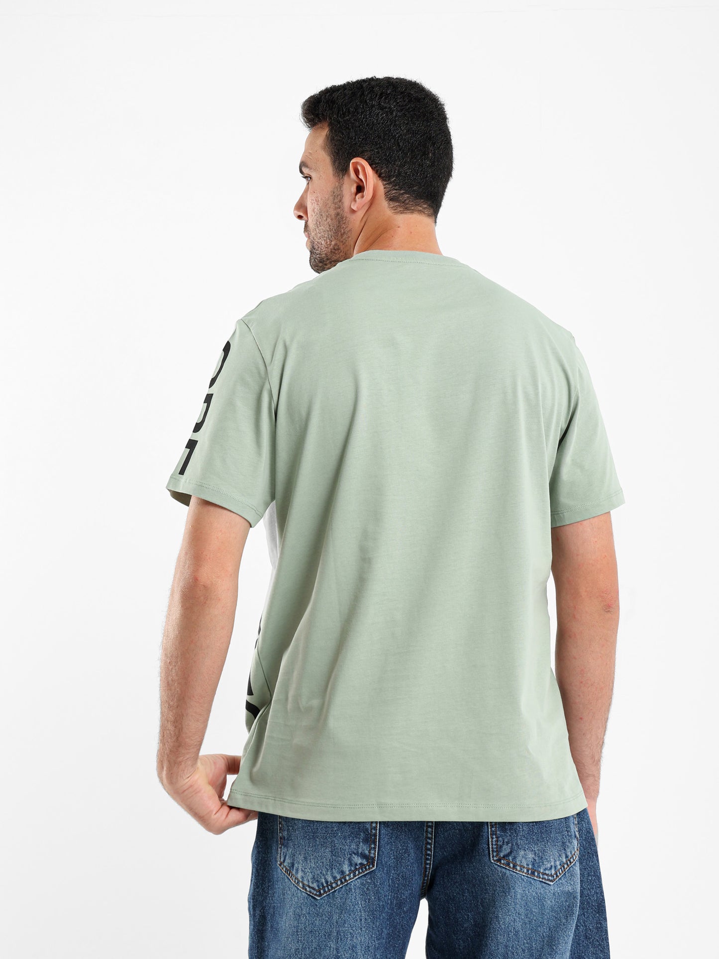 Placement Print Crew Neck Half Sleeve T-Shirt