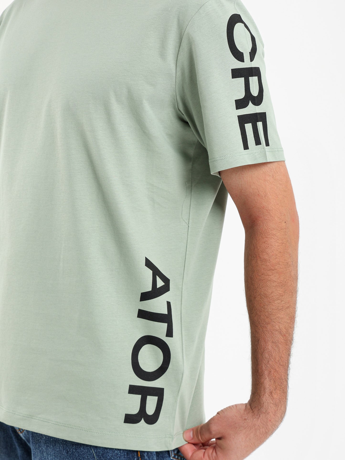Placement Print Crew Neck Half Sleeve T-Shirt