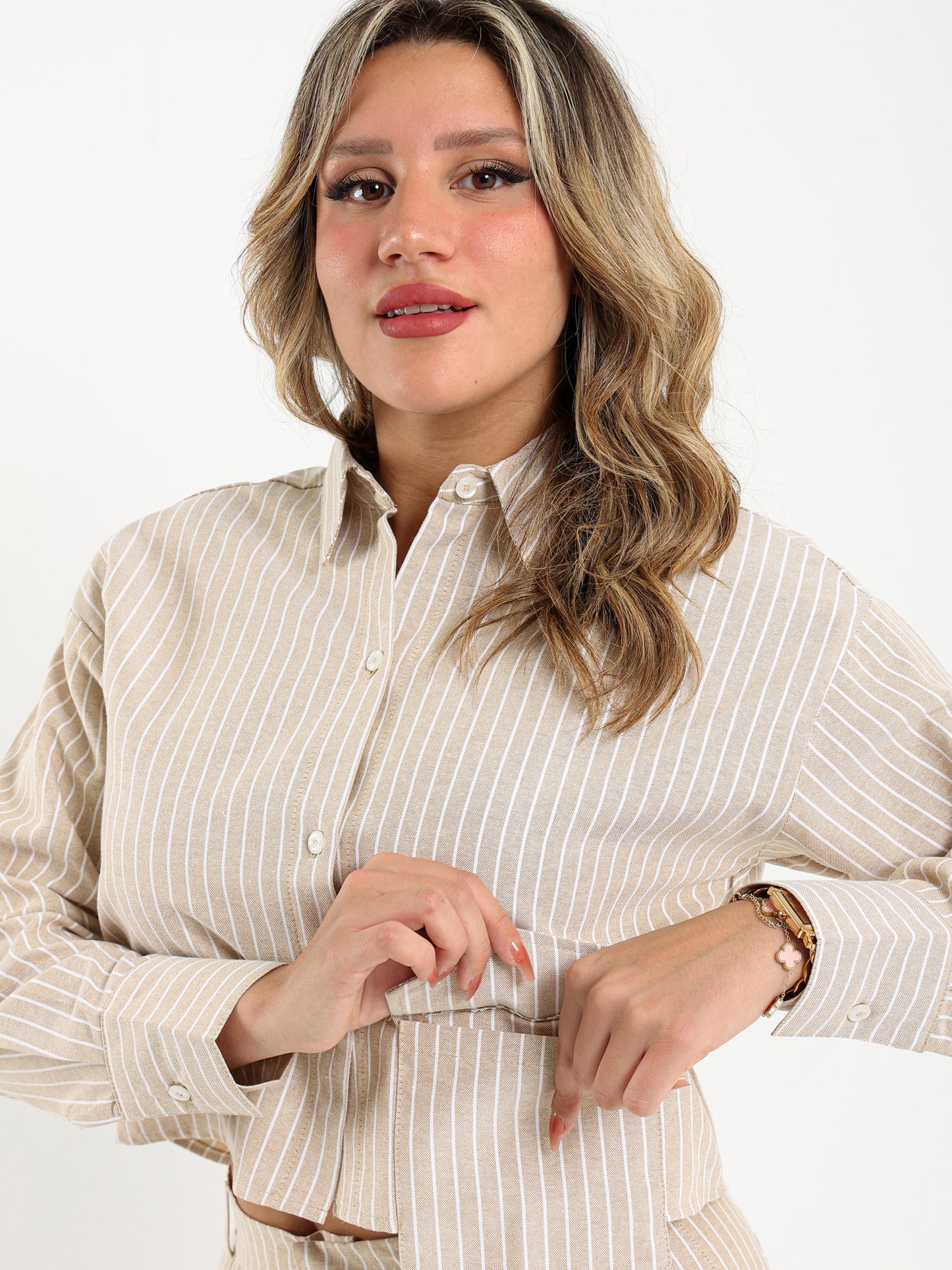 Cropped Striped Blazer