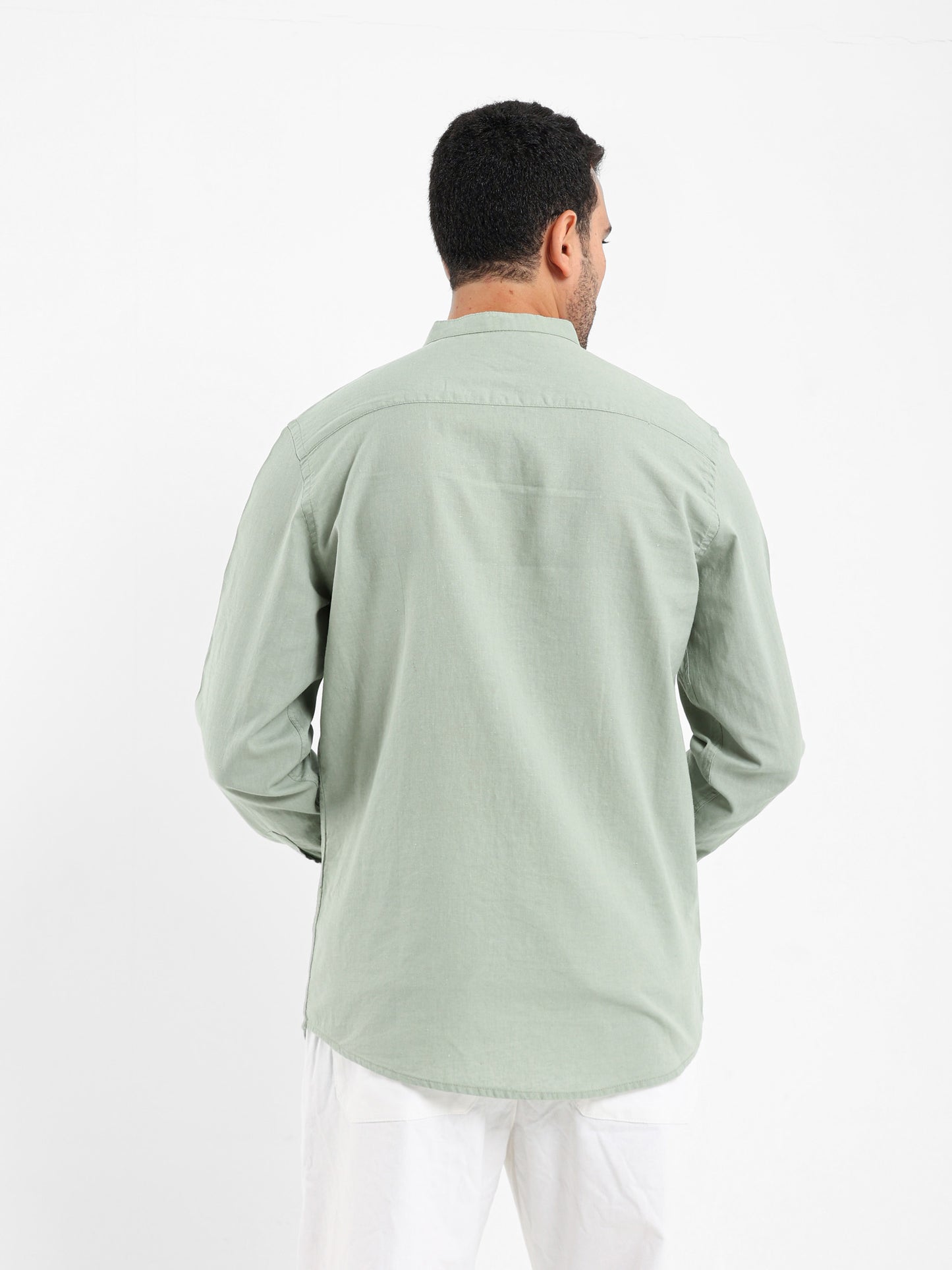 Grandad Collar Shirt with Pocket