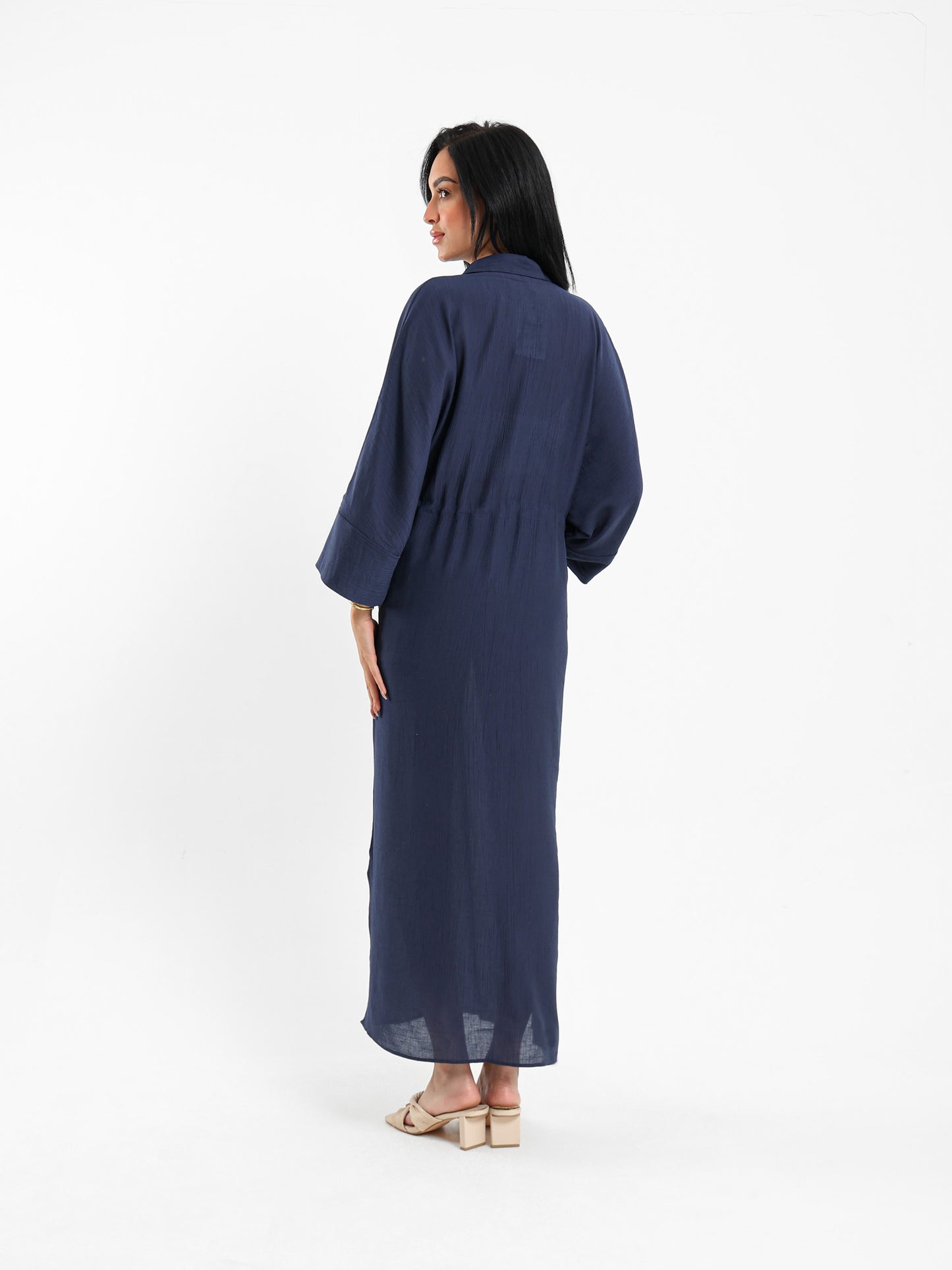 Drawstring Waist Shirt Dress