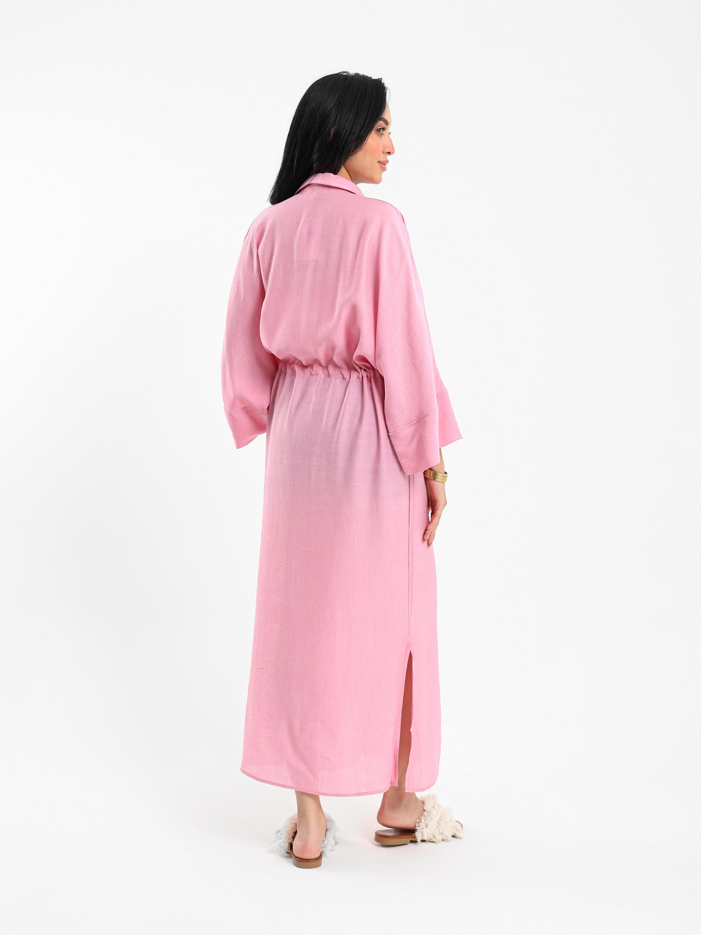 Drawstring Waist Shirt Dress