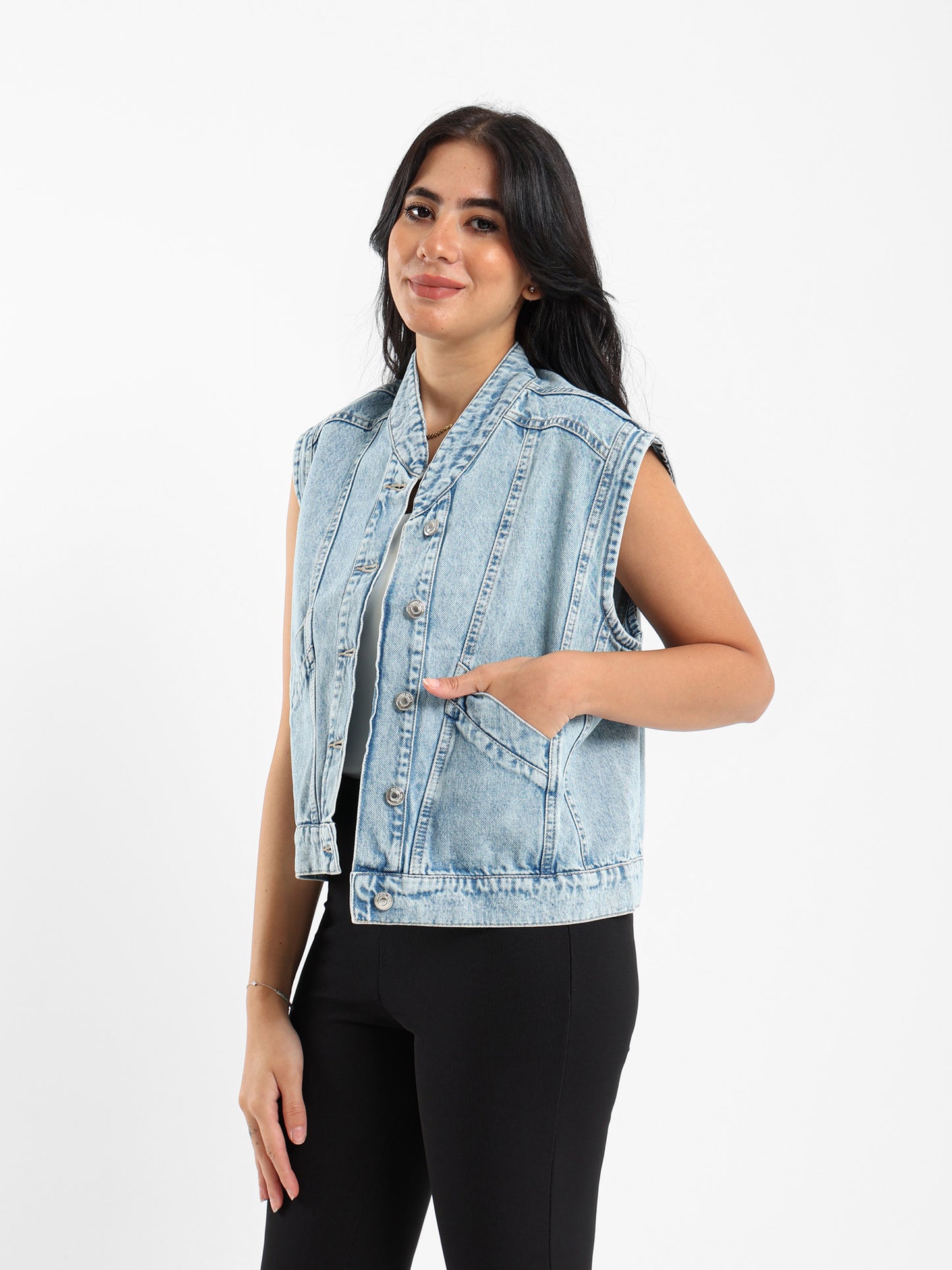 Oversized Denim Waistcoat