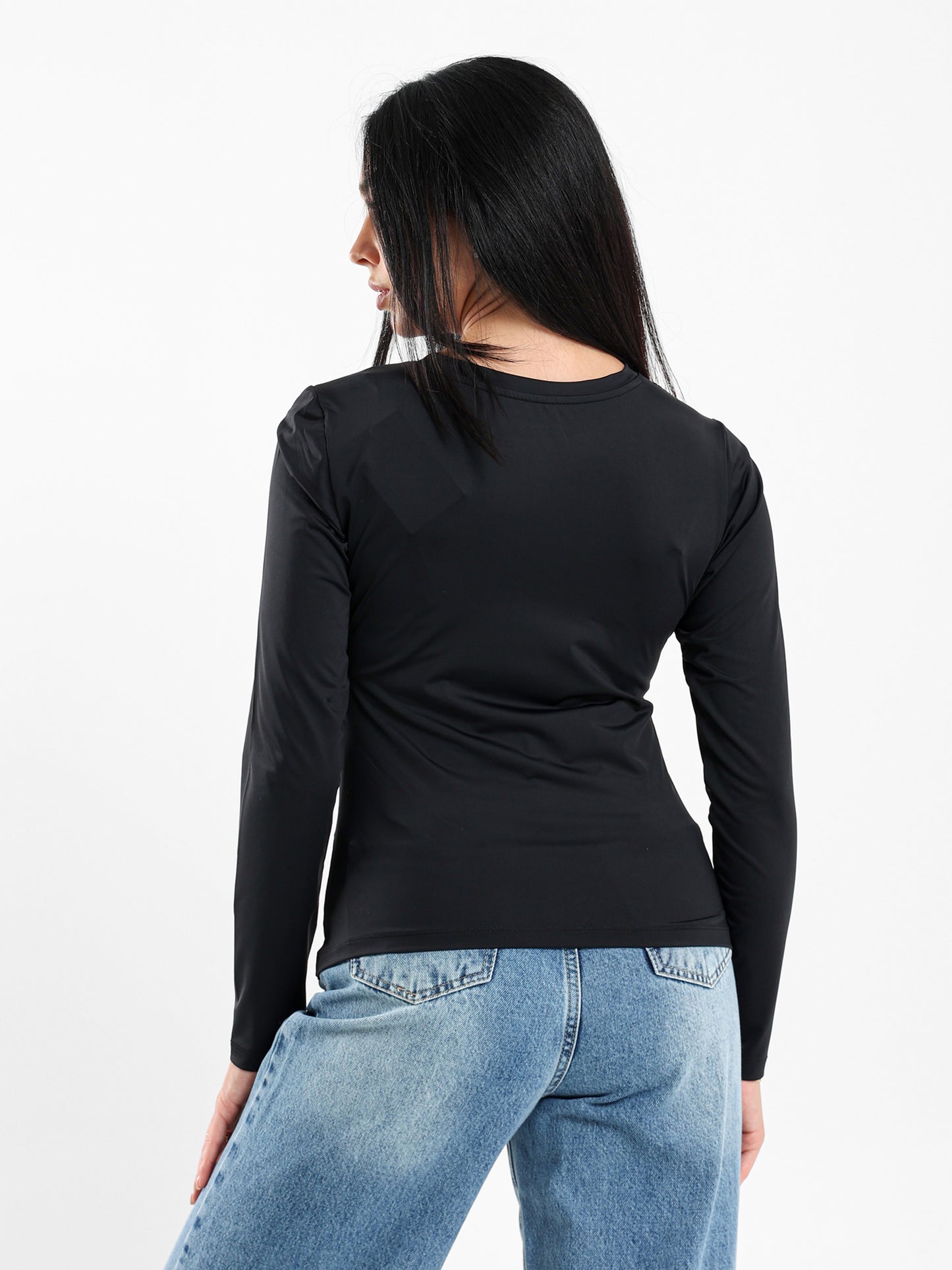 Draped Long-Sleeve Top