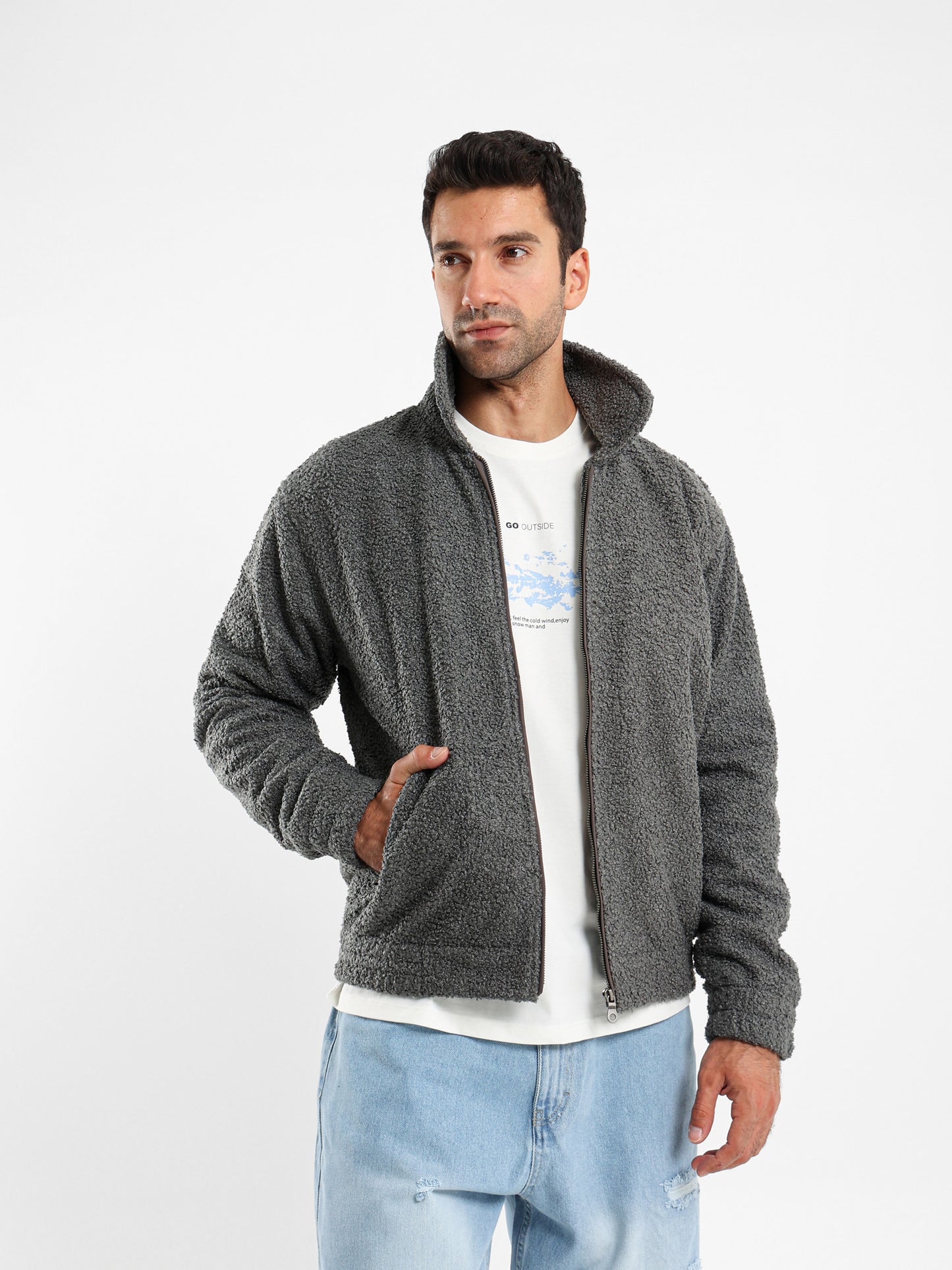 Regular Fit Teddy Jacket