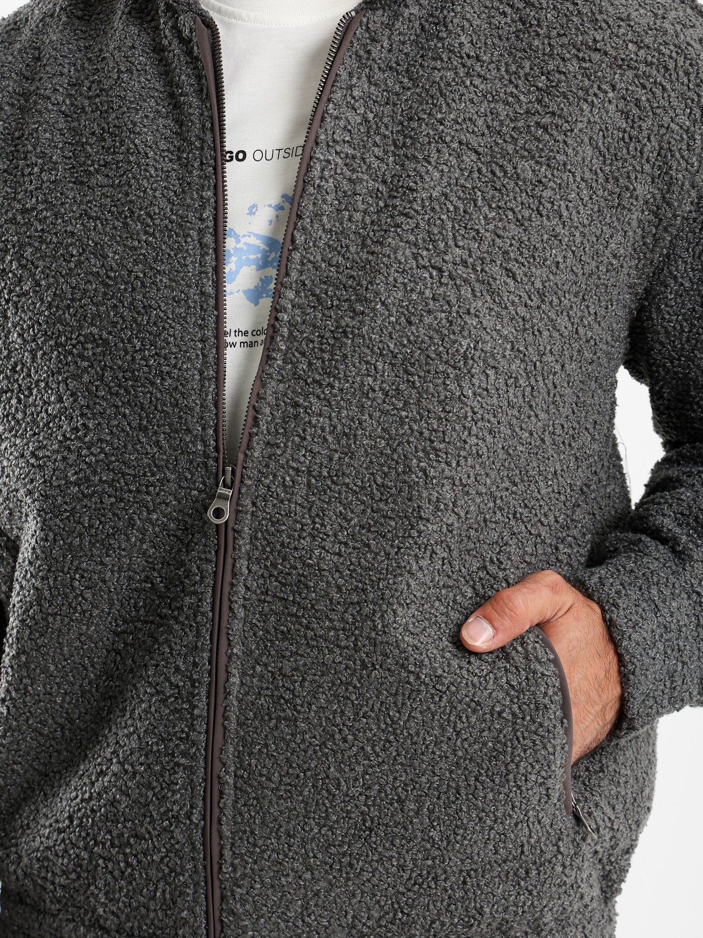 Regular Fit Teddy Jacket
