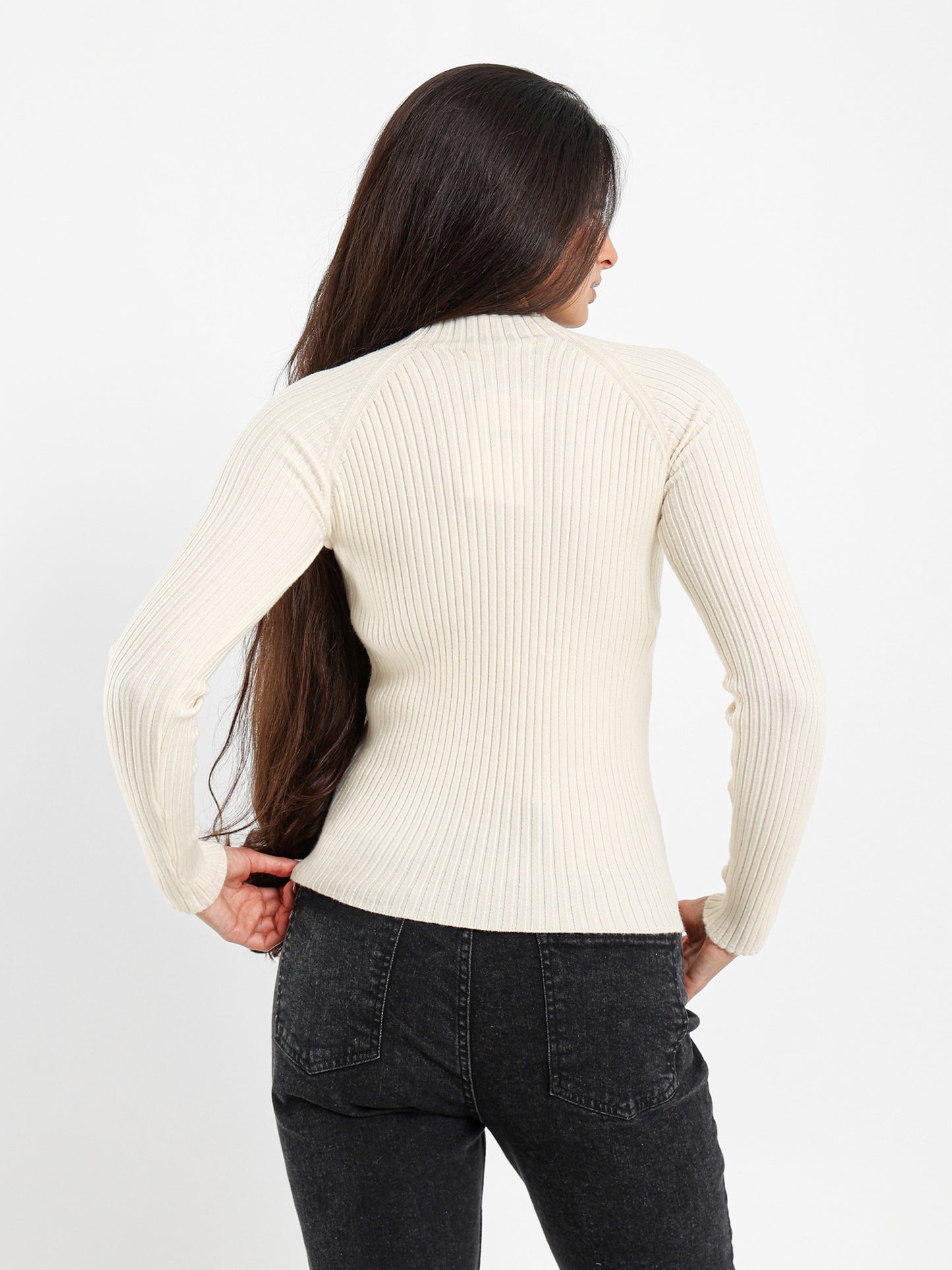 Mock Neck Slim Pullover