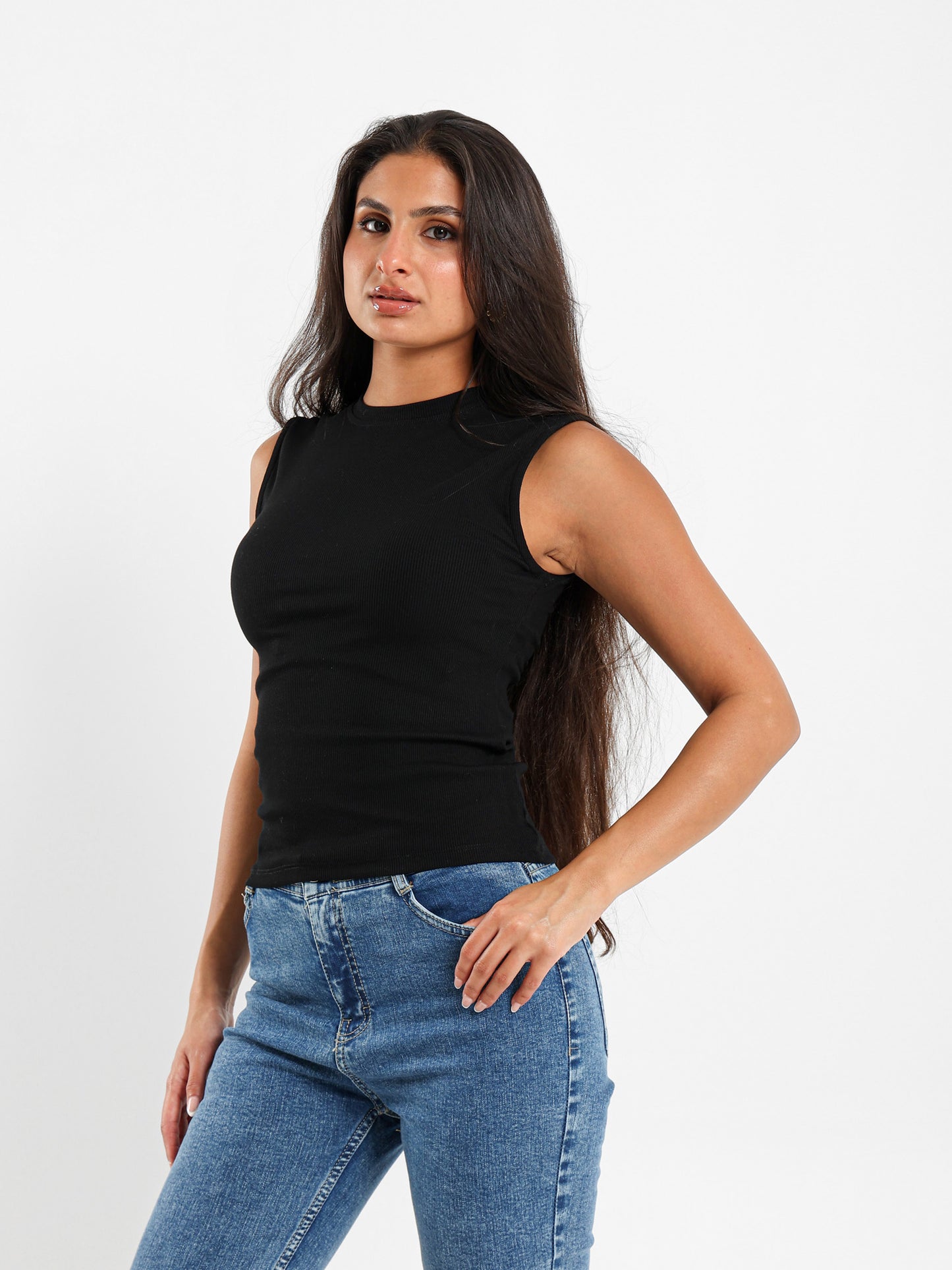 Mock Neck Sleeveless Top
