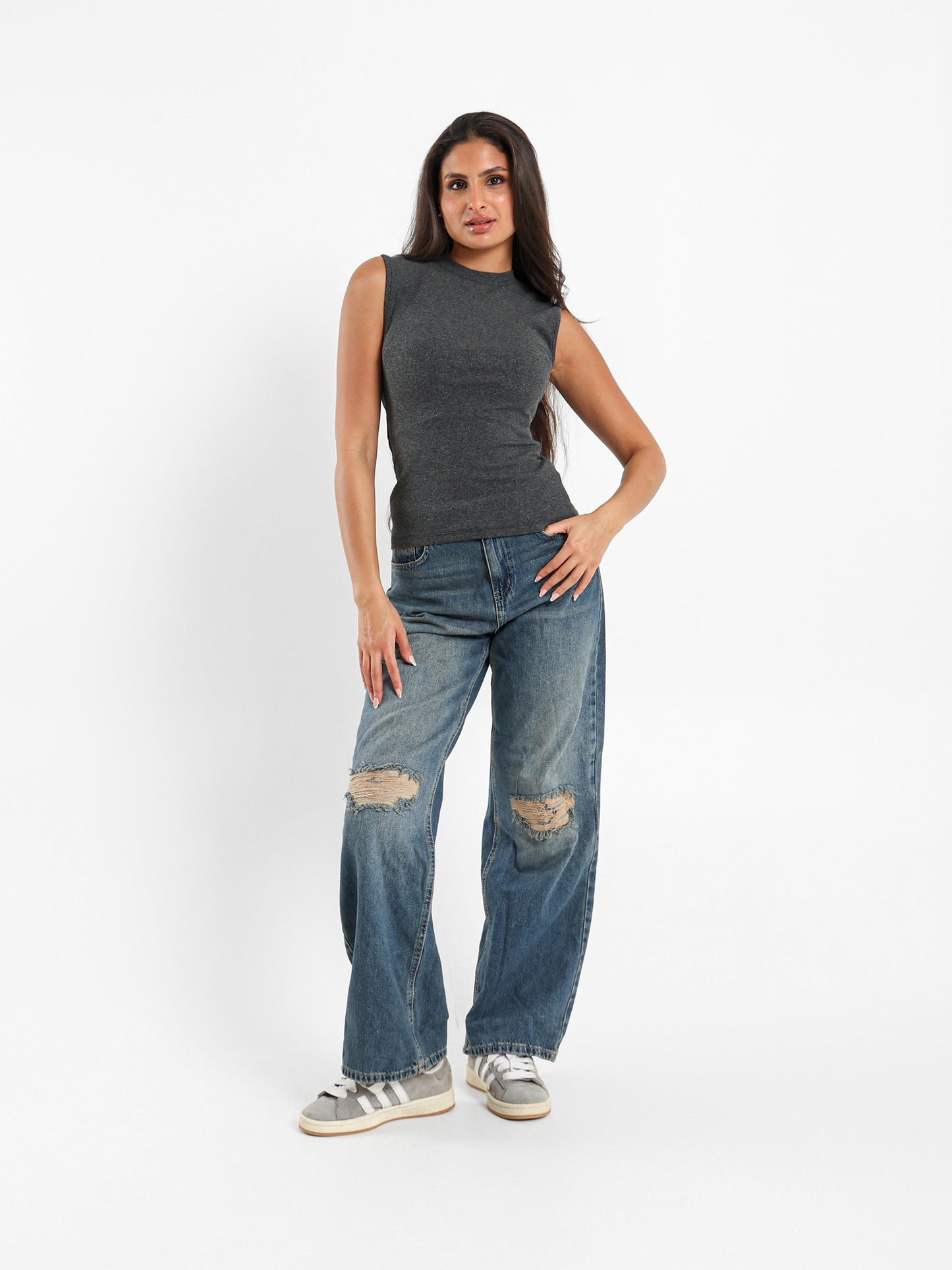 Mock Neck Sleeveless Top