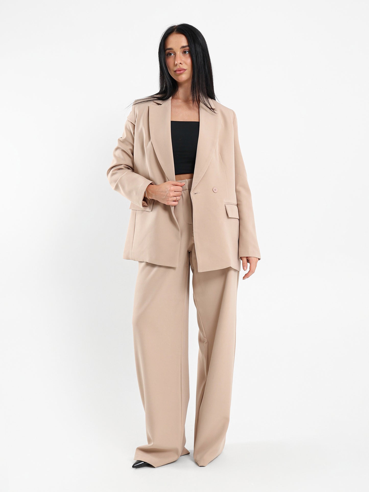 Double-Breasted Loose-Fit Blazer