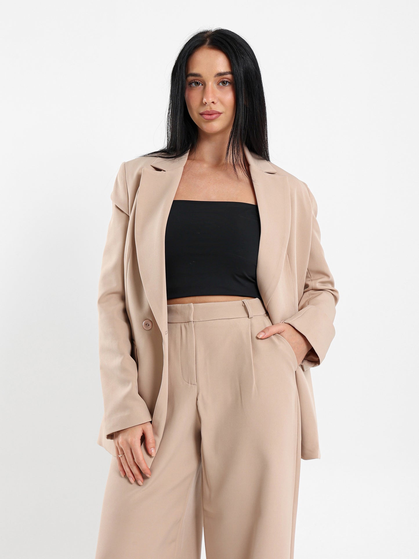 Double-Breasted Loose-Fit Blazer