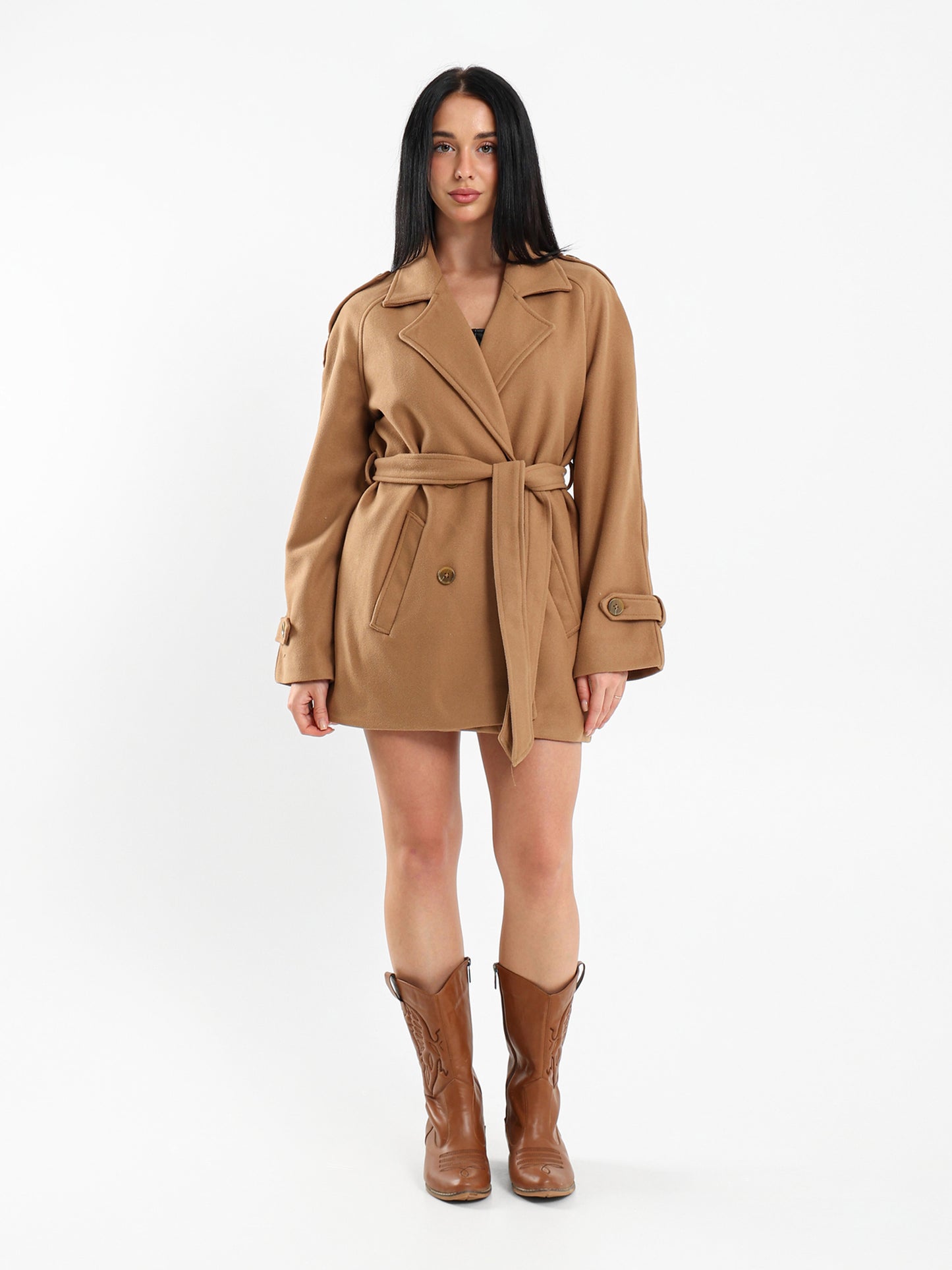Belted Double-Breasted Jacket