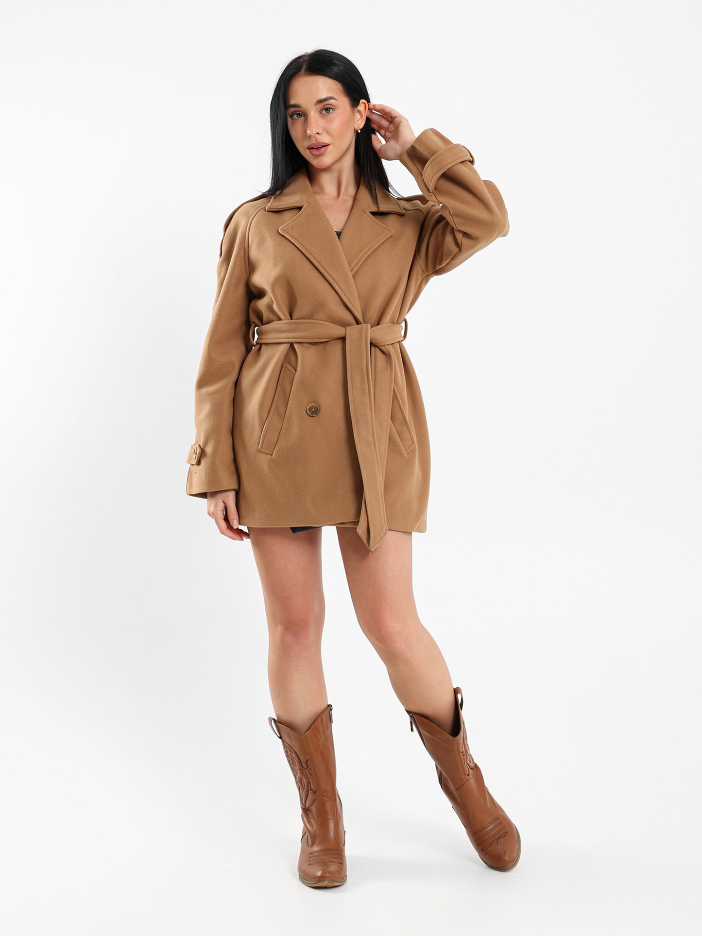 Belted Double-Breasted Jacket