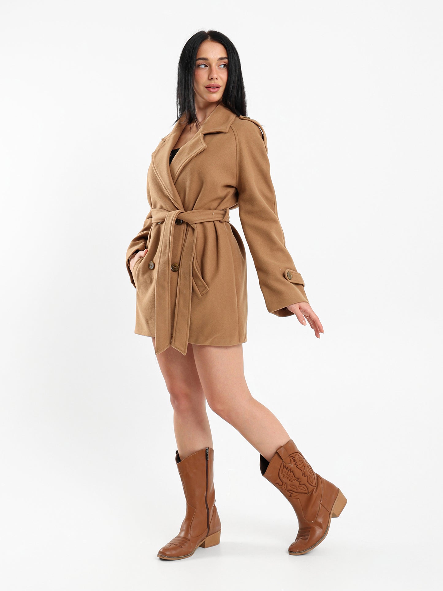 Belted Double-Breasted Jacket