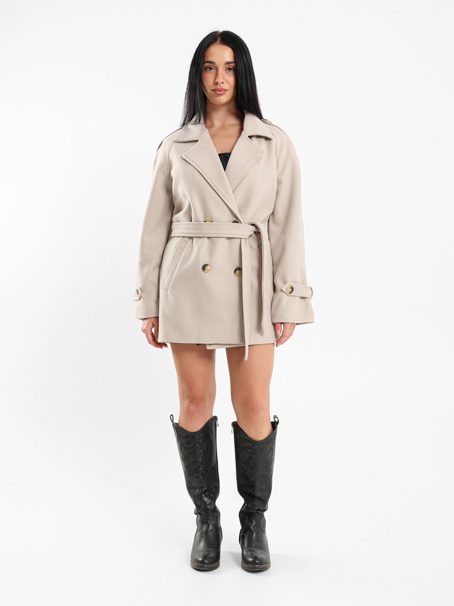 Belted Double-Breasted Jacket