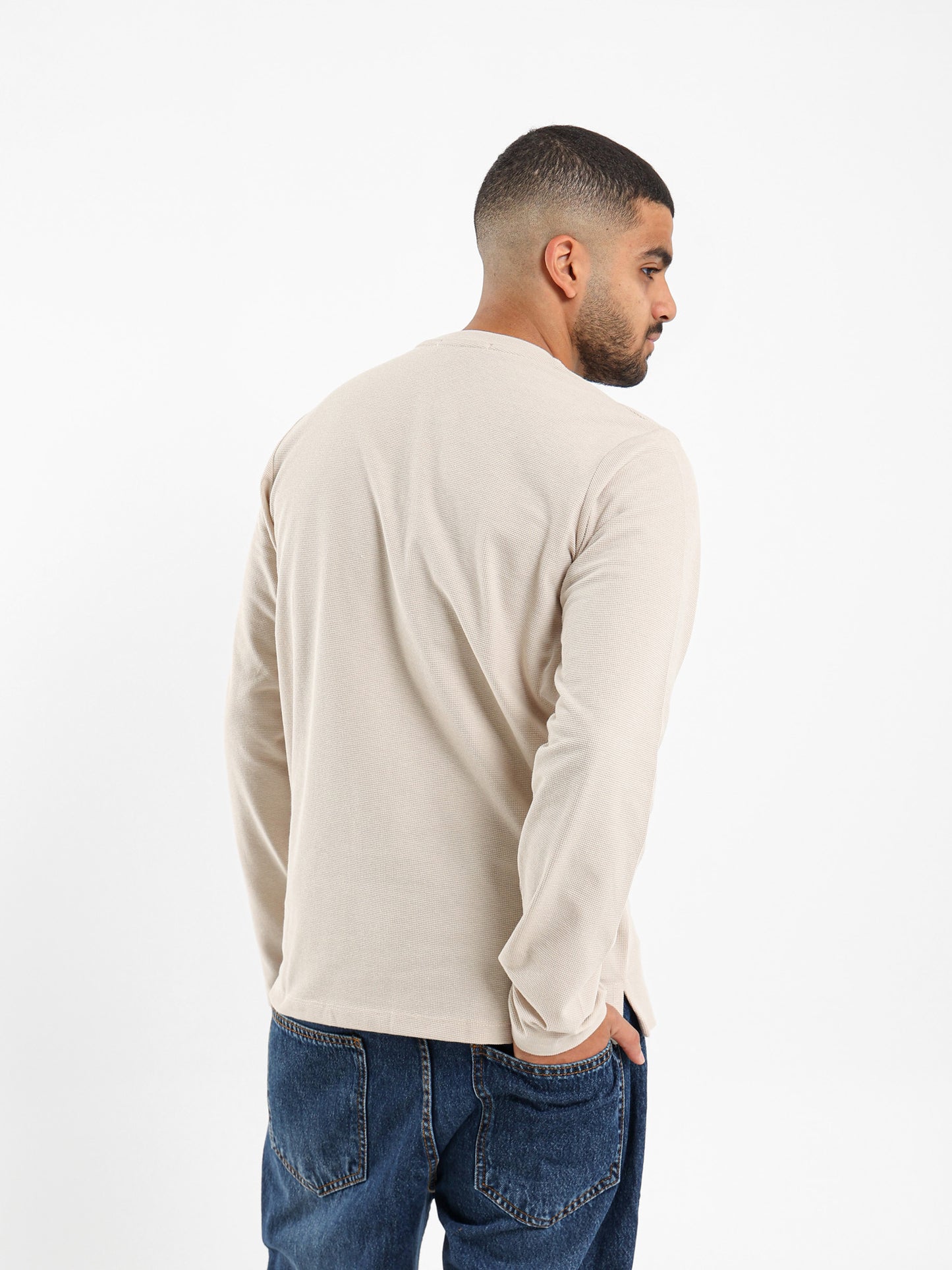 Granded Collar Long Sleeve T-Shirt