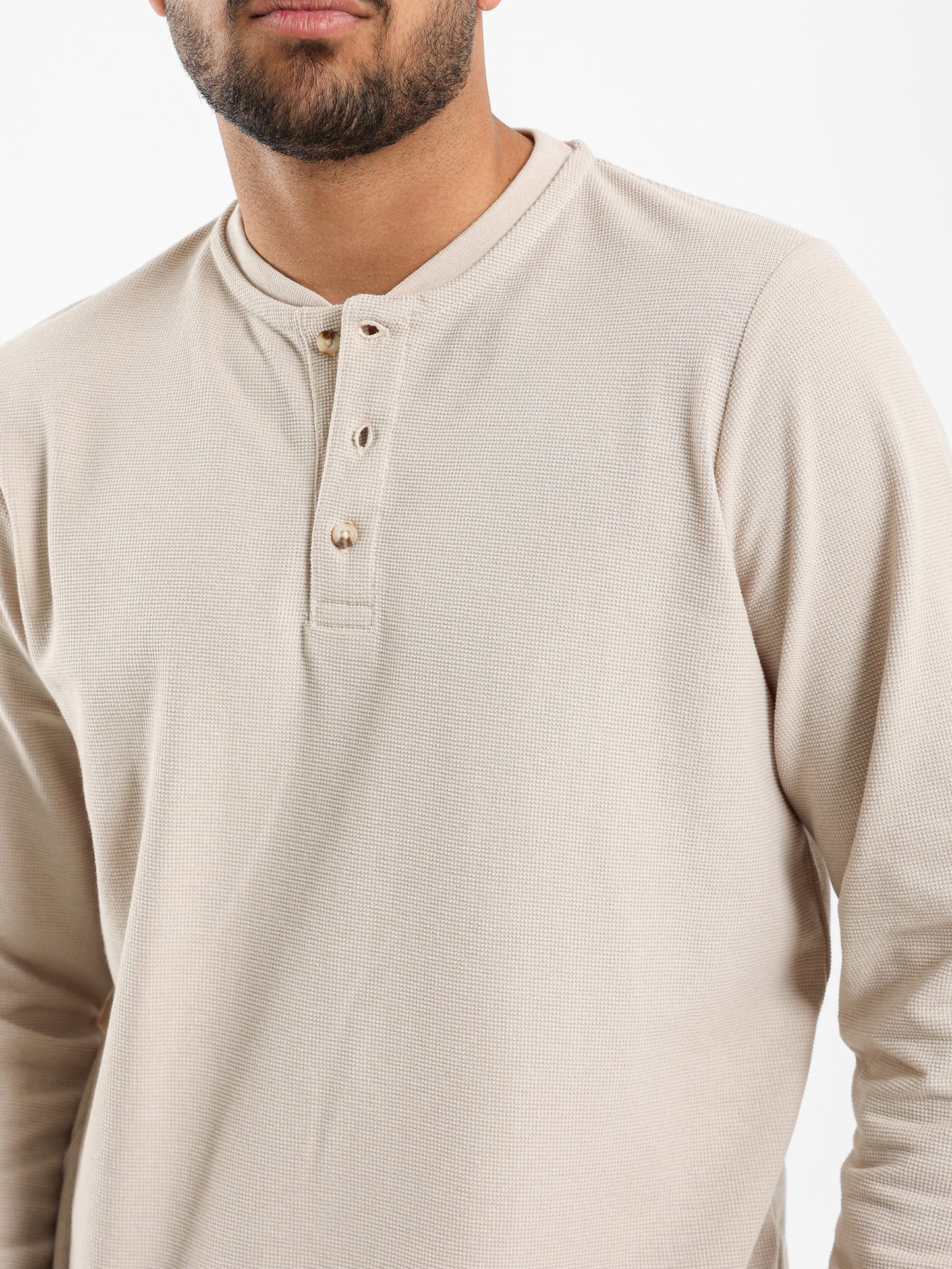 Granded Collar Long Sleeve T-Shirt