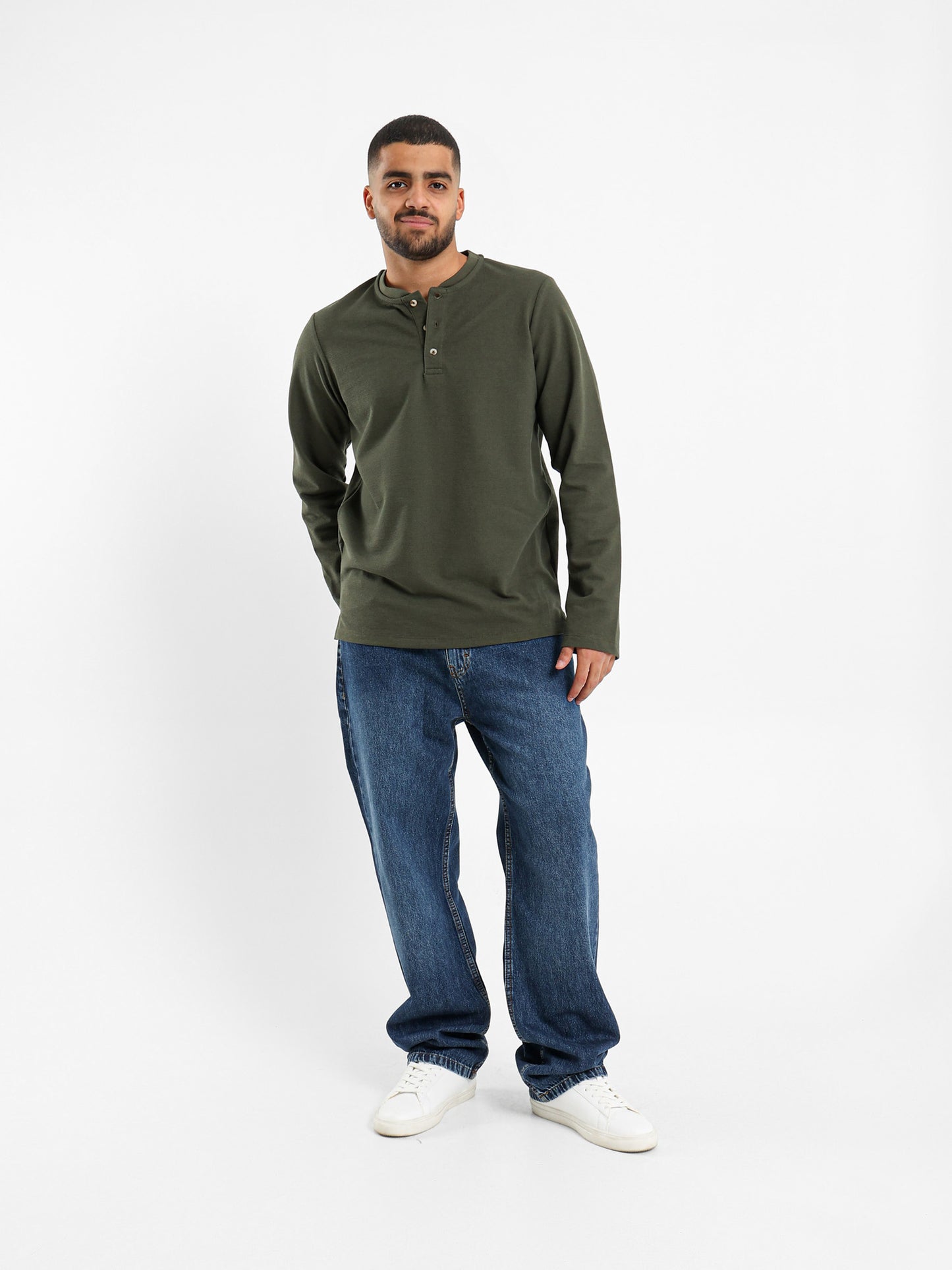 Granded Collar Long Sleeve T-Shirt